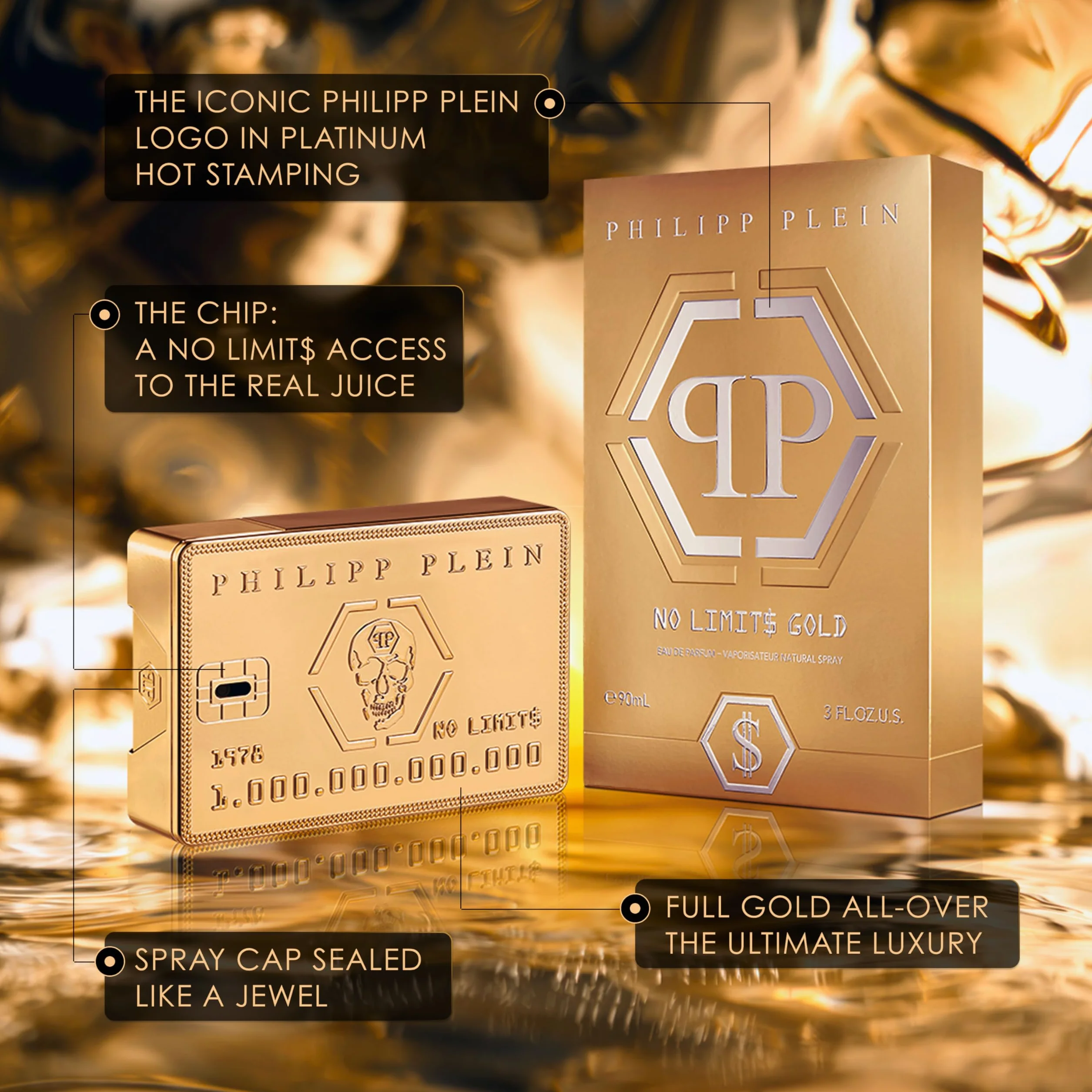 PHILIPP PLEIN No Limits Gold woda perfumowana 90 ml