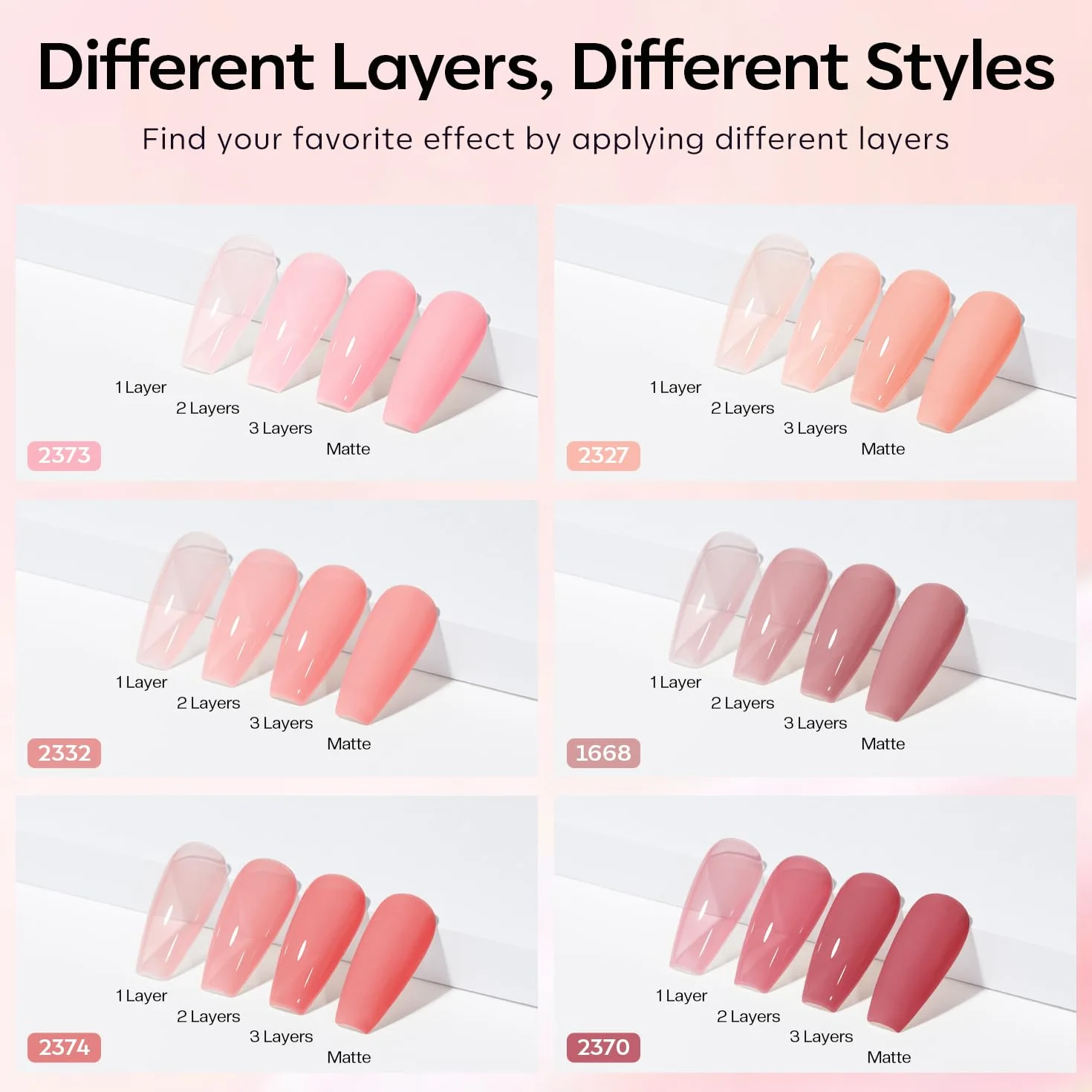 Modelones Zestaw żelowych lakierów do paznokci, 6 kolorów, żelowe, przezroczyste, różowe, nude, brązowe, żelowe lakiery UV do Starter Nail Art Salon DIY Home, 7 ml