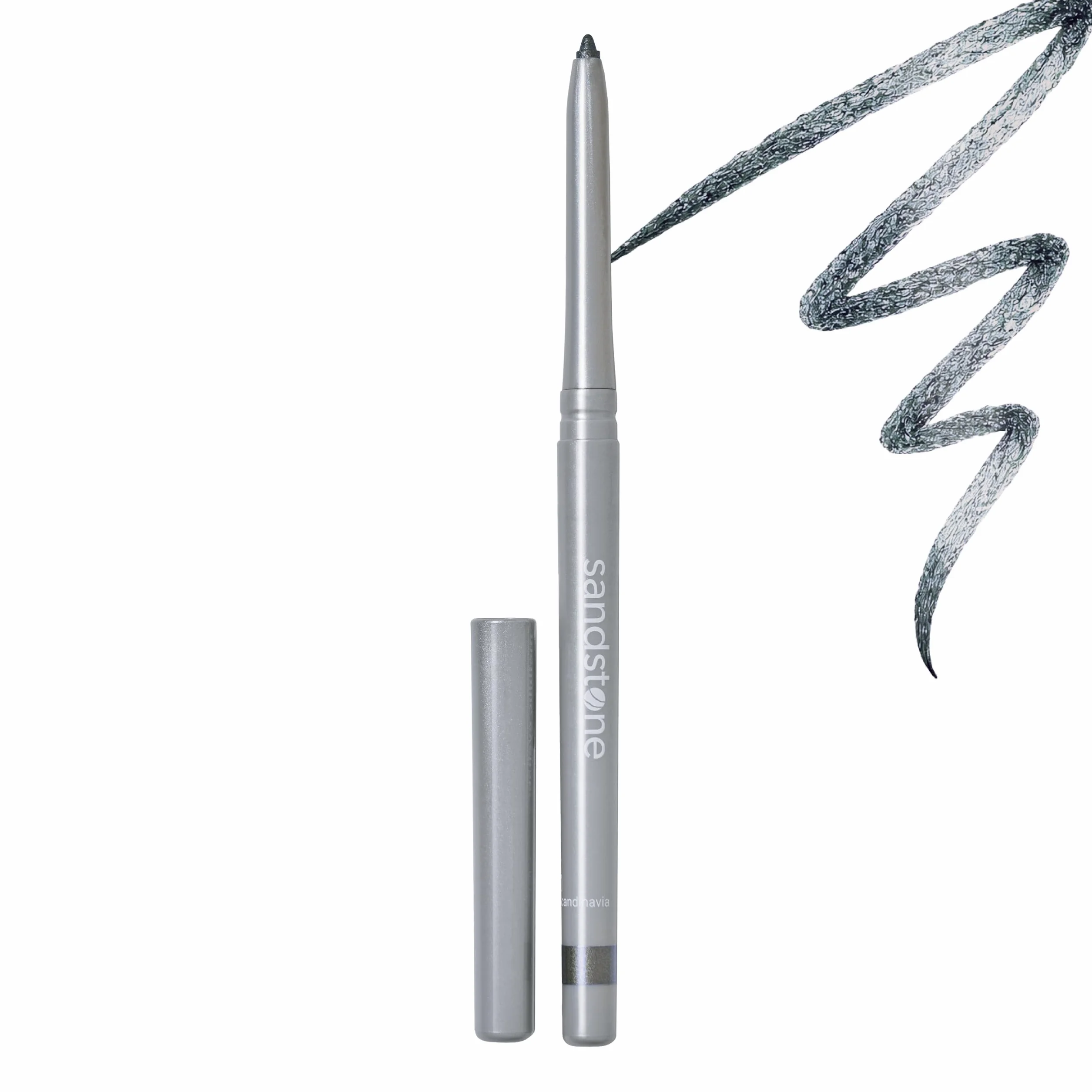 Sandstone Scandinavia hipoalergiczna wodoodporna kredka do oczu | Metaliczny eyeliner bez perfum | Wegańska i nietestowana na zwierzętach kredka do oczu (Grey Stone)