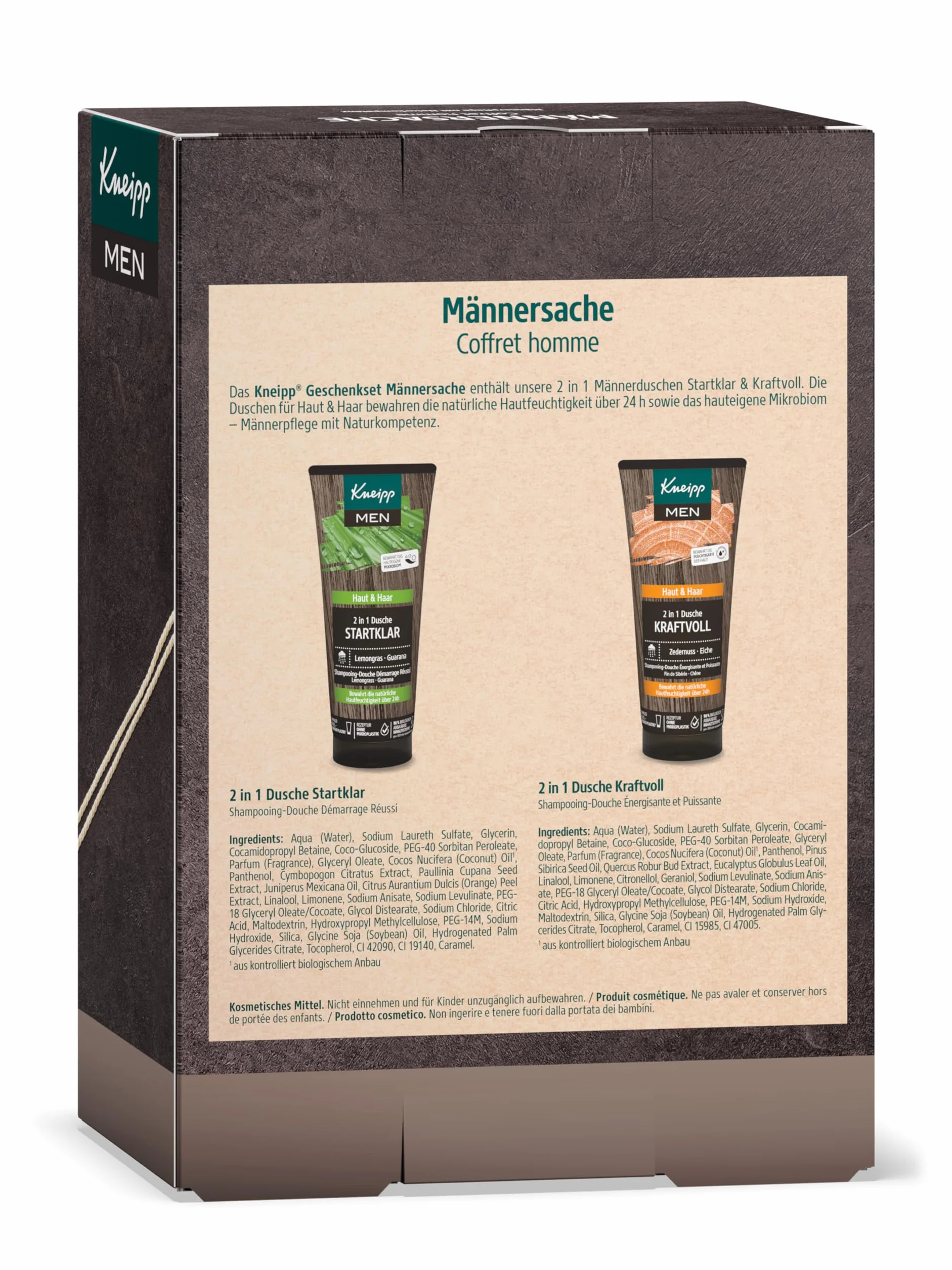 Kneipp Zestaw upominkowy dla mężczyzn - 2 w 1 męskie prysznice firmy Kneipp w oryginalnym rozmiarze - prezent wellness dla mężczyzn - Kneipp Men: pielęgnacja mężczyzn z kompetencjami natury - 2 x 200
