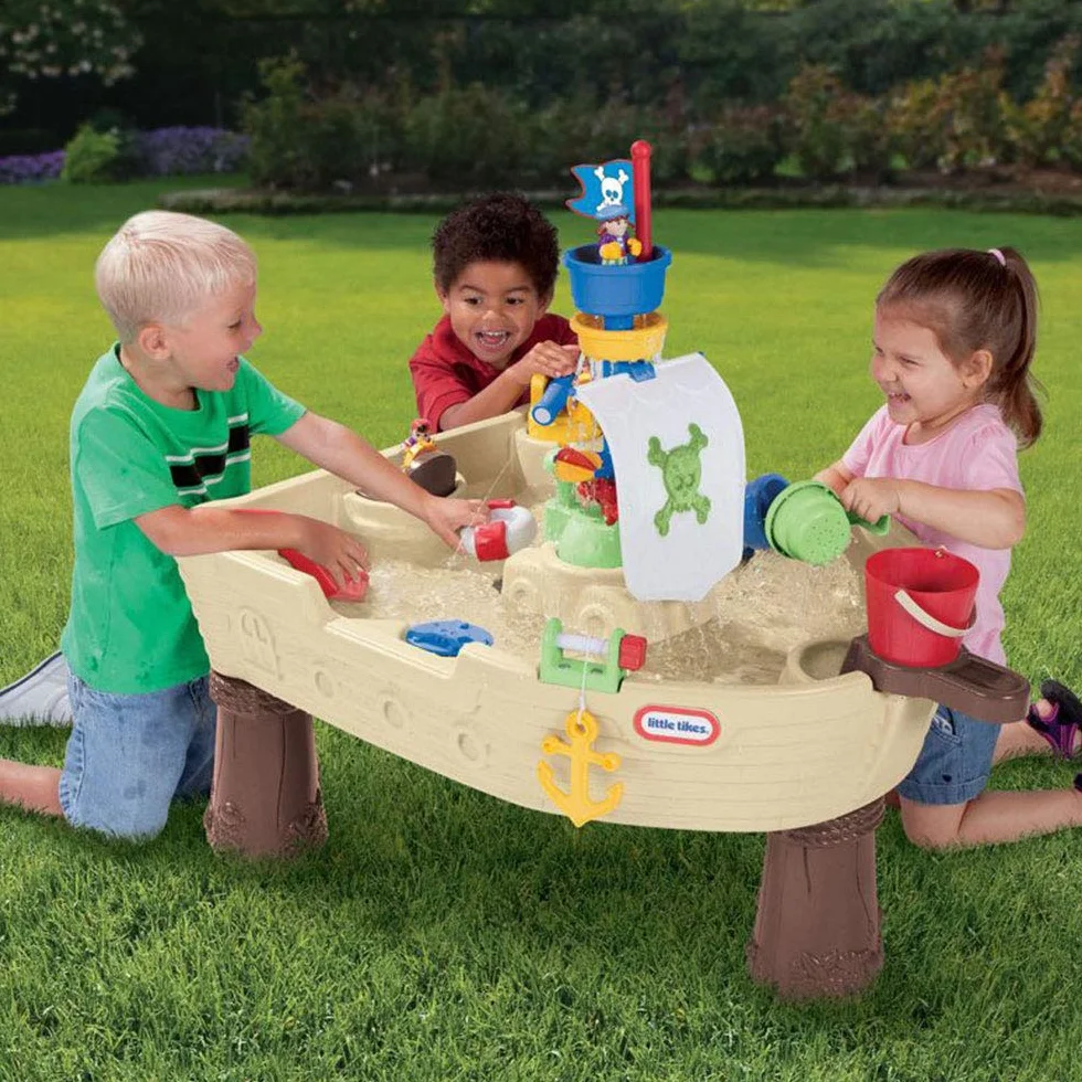 Little Tikes Statek Piracki Kotwica - Zestaw Do Wodnej Zabawy Dla Dzieci - Bezpieczny i Przenośny - Zachęca Do Kreatywnej Zabawy