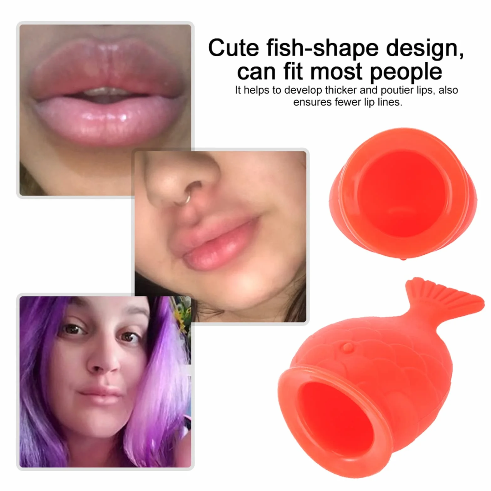 Lip Plumper, Warga Plumper Przyssawka, Przenośny Kształt Ryby Wargi Plumper Enhancer Urządzenie do Powiększania Ust Przyrząd Kosmetyczny dla Kobiet