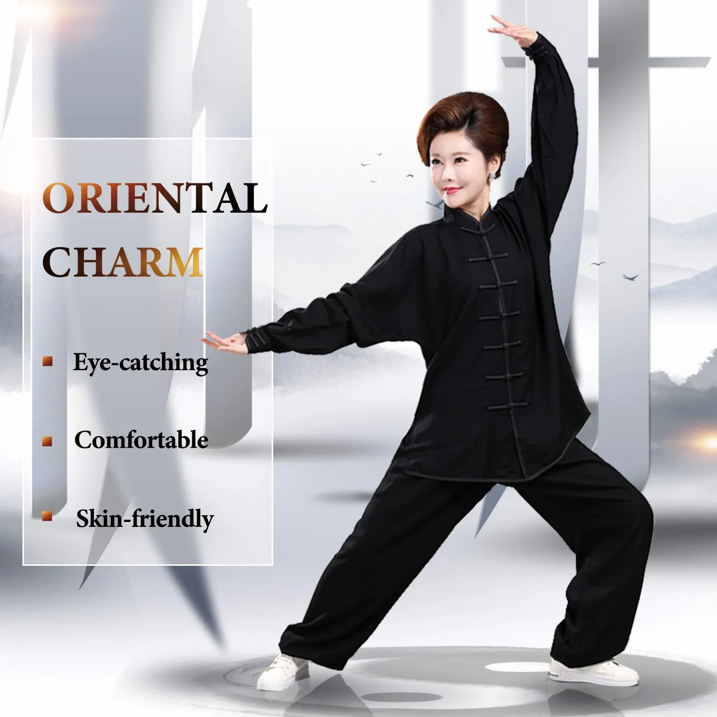 BBLAC 2KEY Odzież do sztuk walki, chińskie tradycyjne mundury dla Tai Chi i Wing Chun, kostium unisex z mlecznego jedwabiu, lekkie kostiumy do medytacji, Qigong, a, 3XL