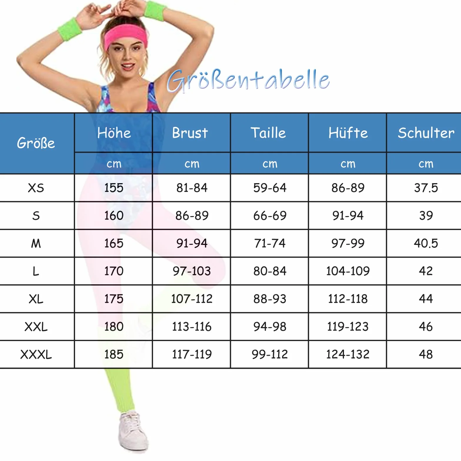 Rretro kostium fitness z lat 80. XX wieku, dres treningowy, spodnie do jogi, spodnie z akcesoriami, zestaw kostiumowy na imprezę