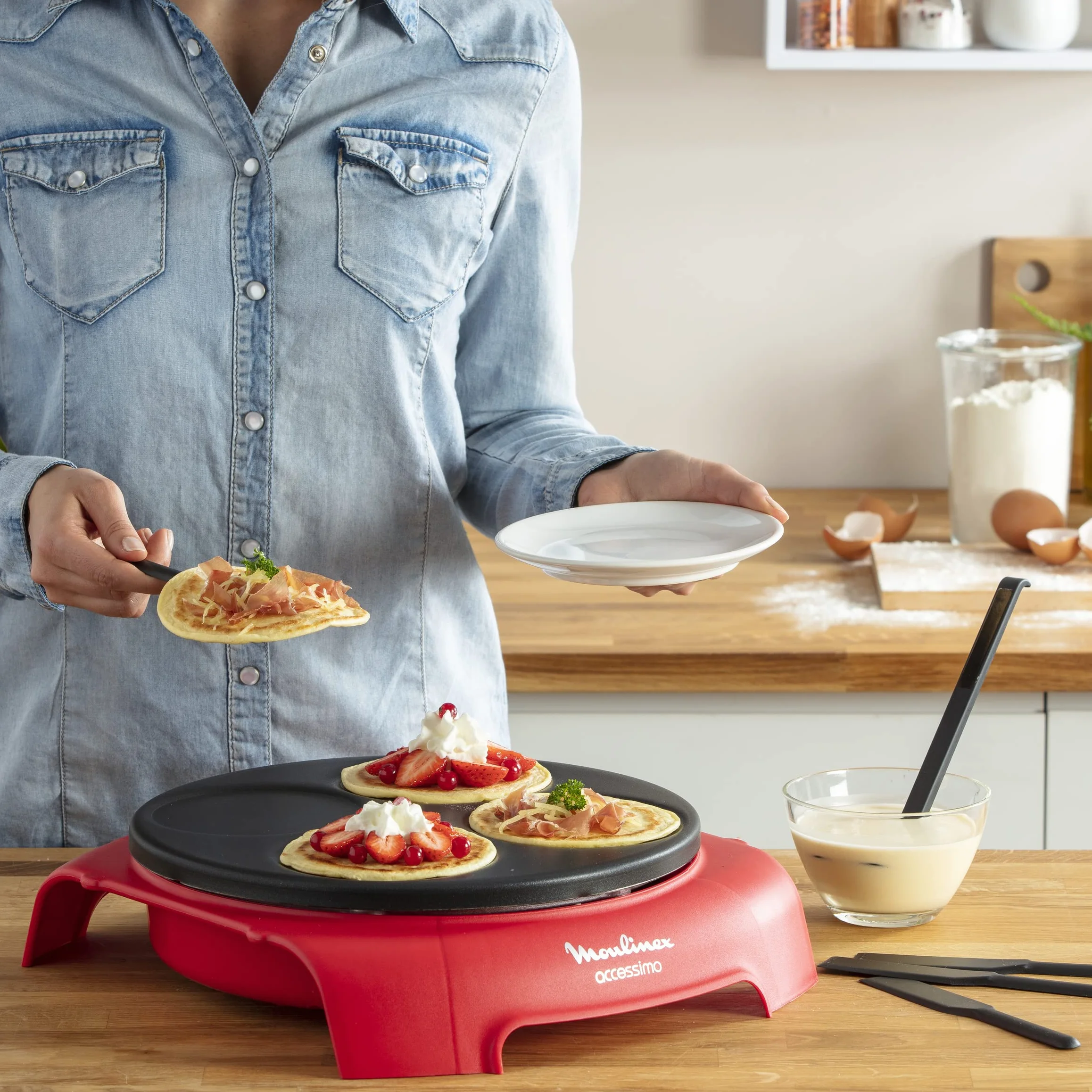 Moulinex PY312511 ACCESSIMO Pancake Party-Runde Red