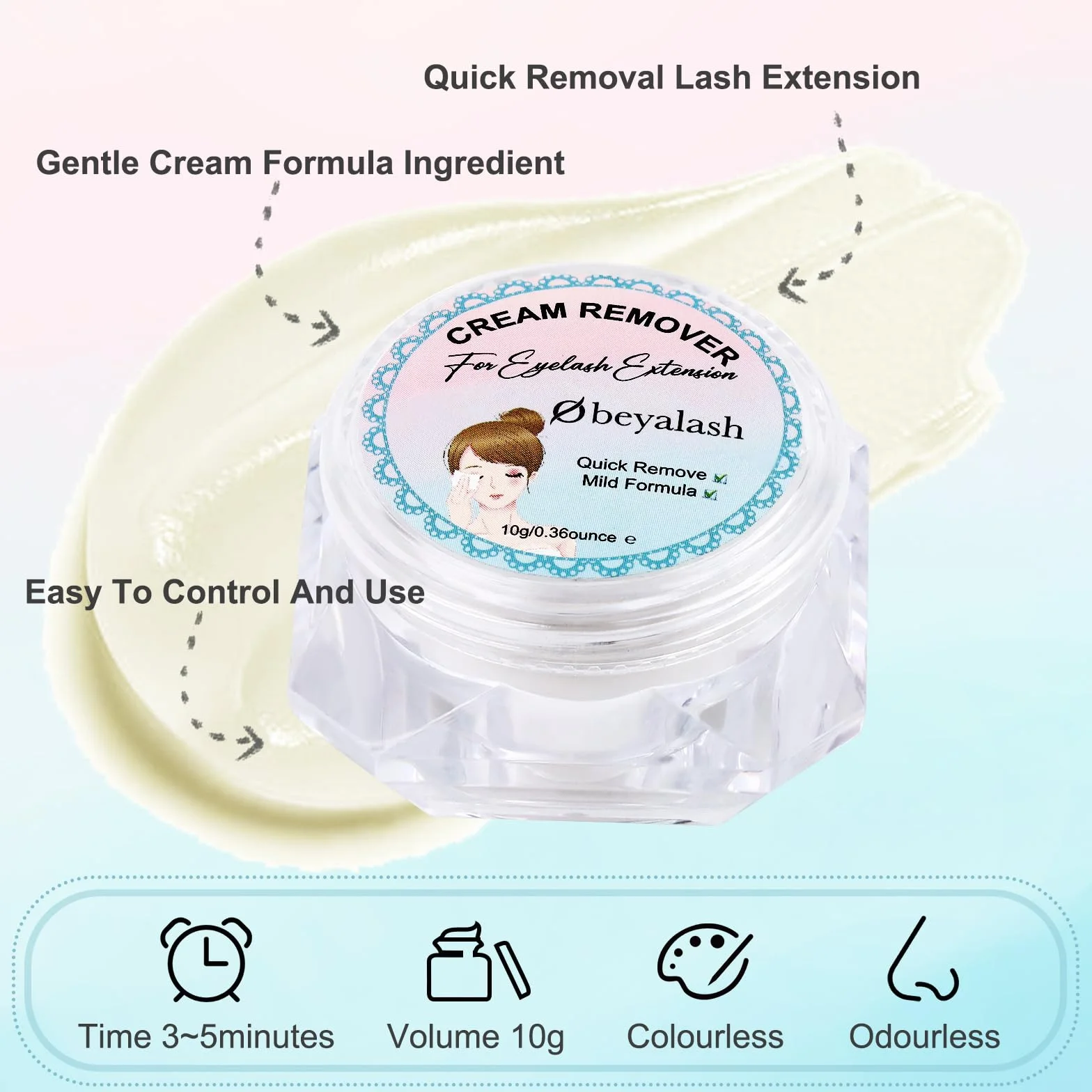 Zmywacz Do Rzęs Klej Do Rzęs Zmywacz 10g Szybkie Usuwanie Eyelash Extension Remover Cream by Obeyalash