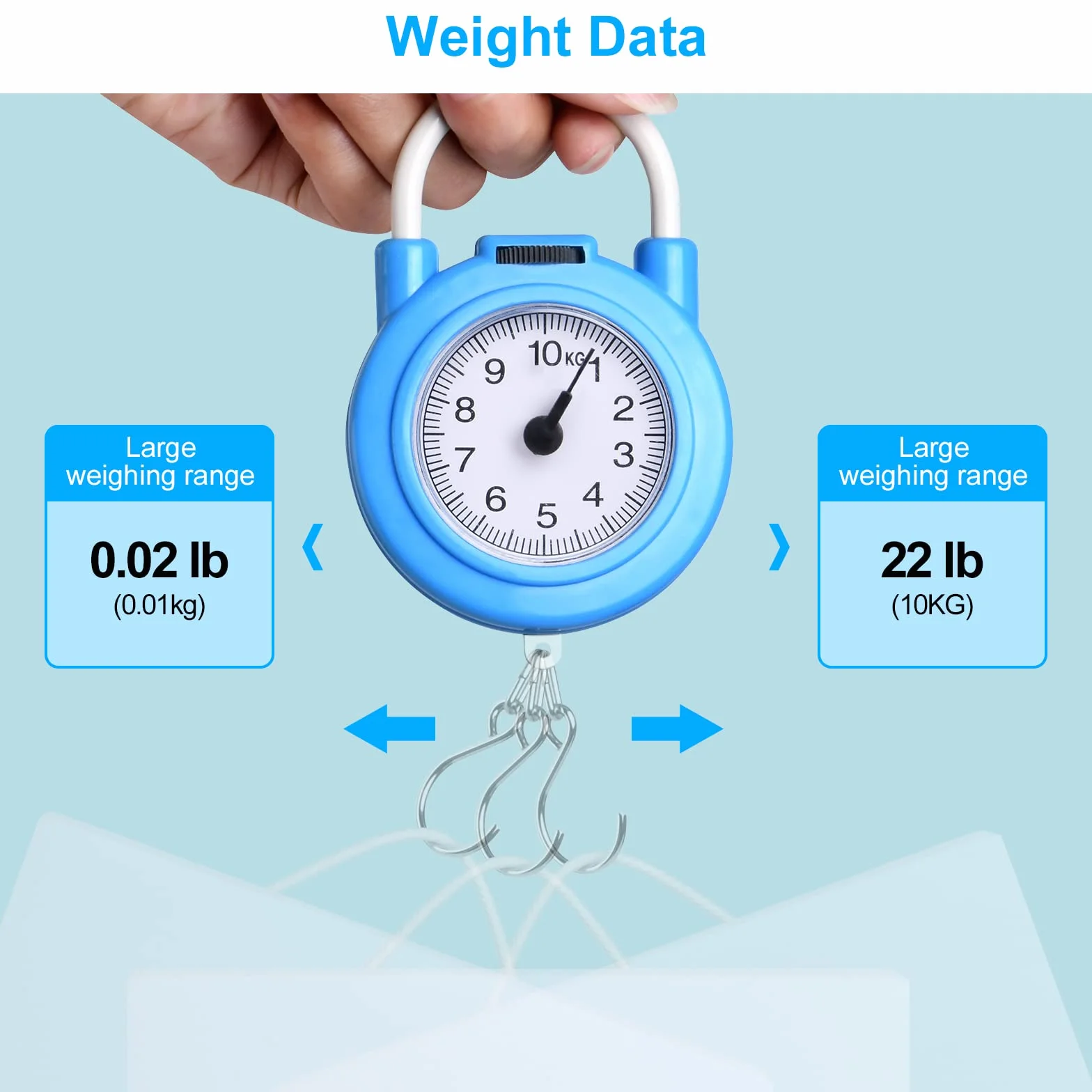 Vicloon Waga bagażowa, 10 kg, przenośna waga bagażowa, walizka bagażowa, waga do dokładnej wagi, walizek, toreb, bagaży, podróży, 1 opakowanie