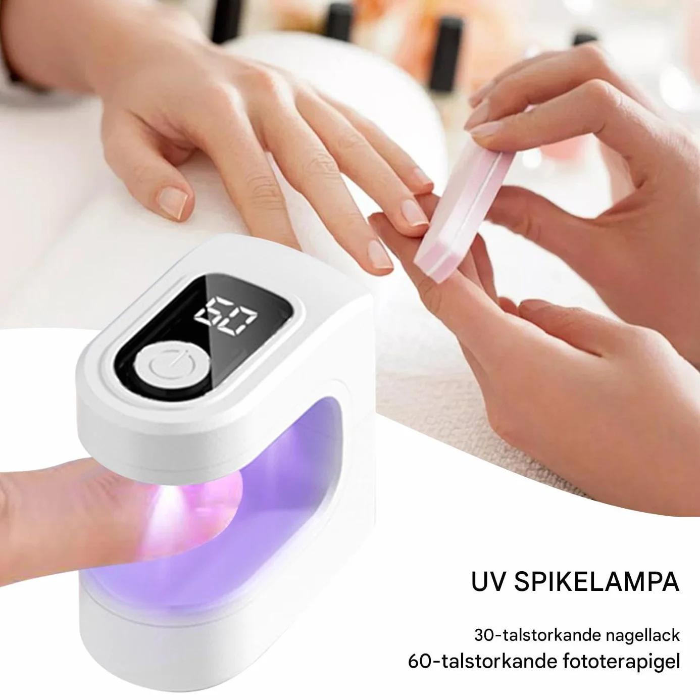 Mini lampa UV do paznokci - suszarka ?elowa z ?adowaniem USB, przeno? lampa do manicure z ustawieniami czasu do salonu podró?y