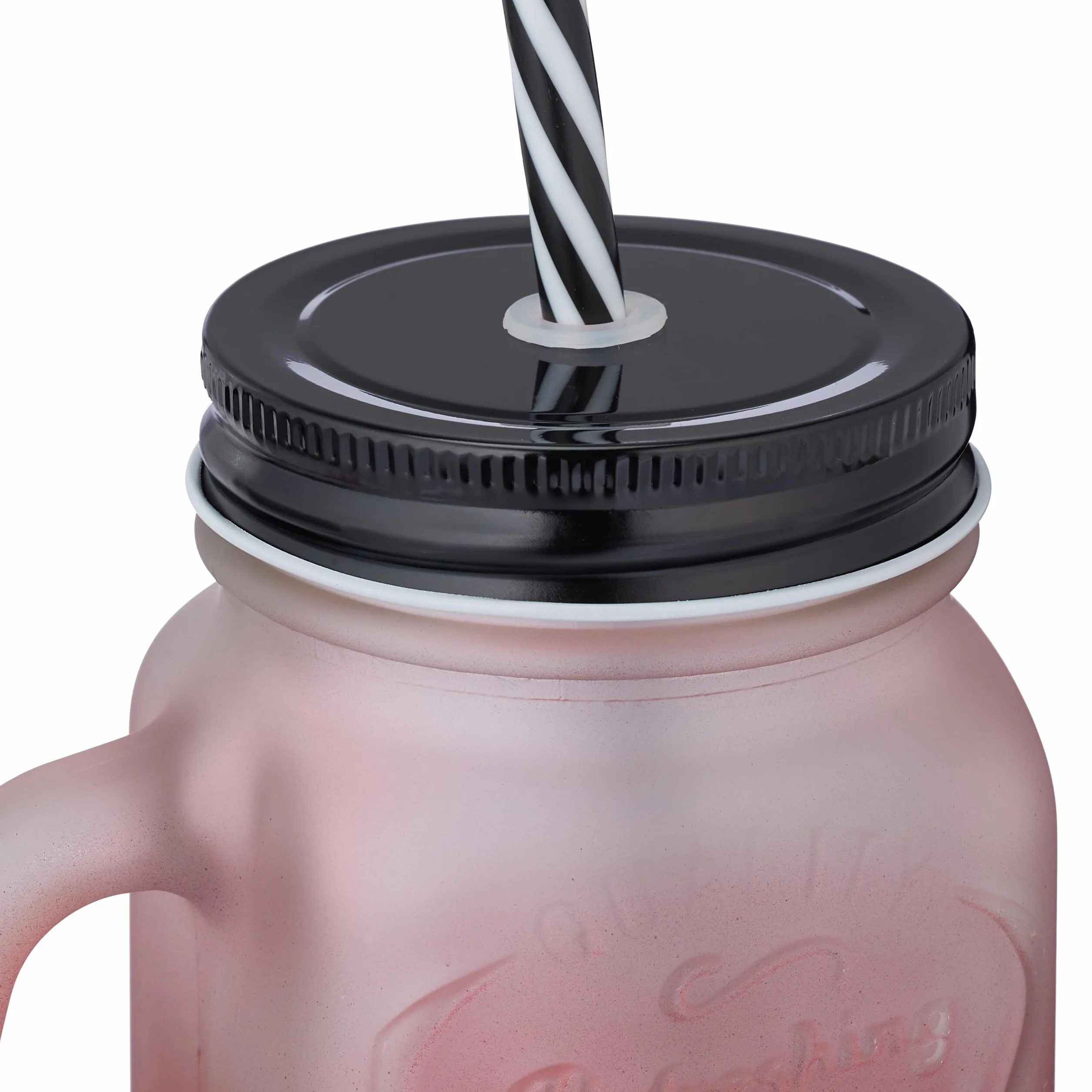 Relaxdays Szklanki do picia z pokrywką i słomką, zestaw 20 sztuk, 400 ml, matowe kieliszki letnie z uchwytem, kolorowe/czarne