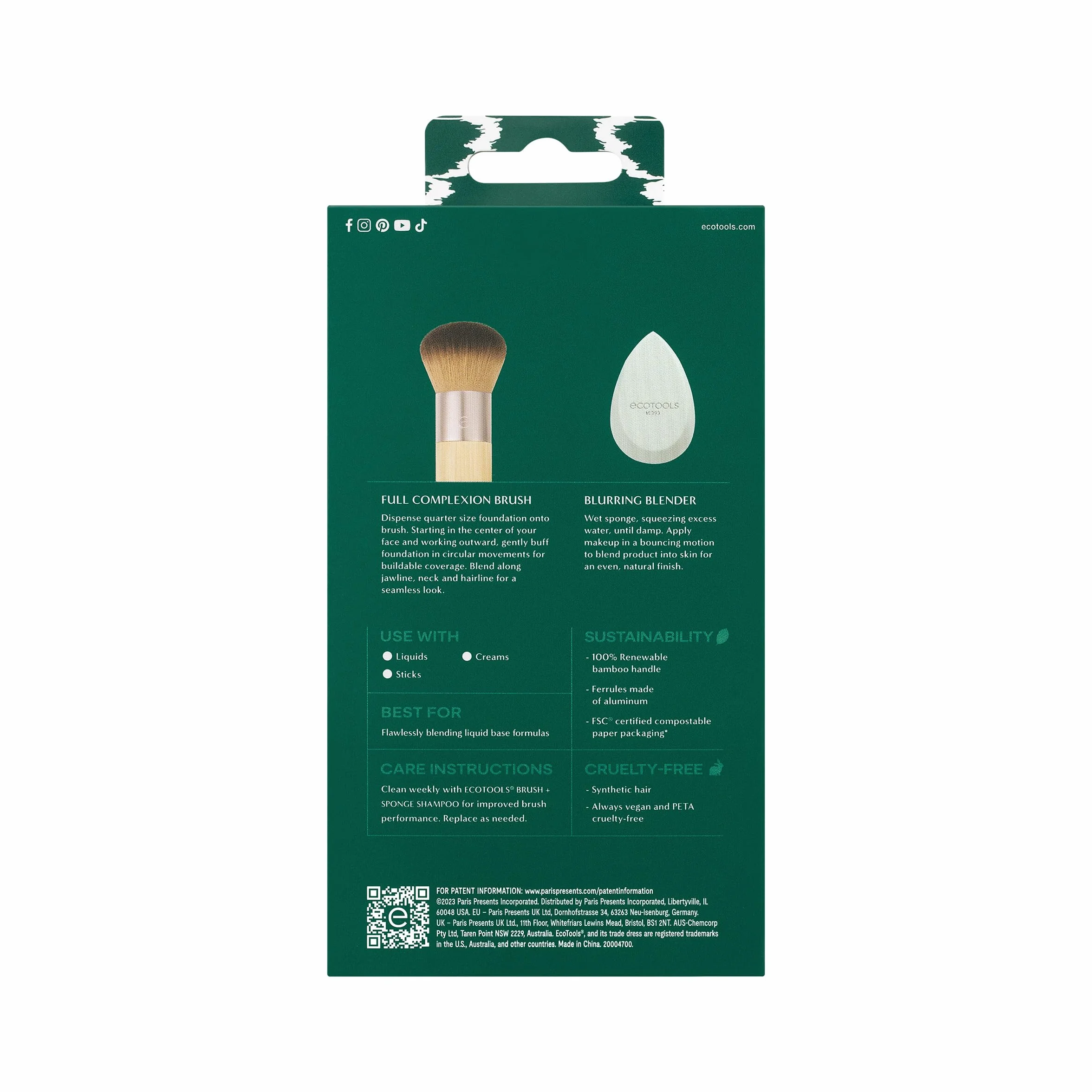 EcoTools Blend + Blur Makeup Brush and Sponge Duo, 2 sztuki