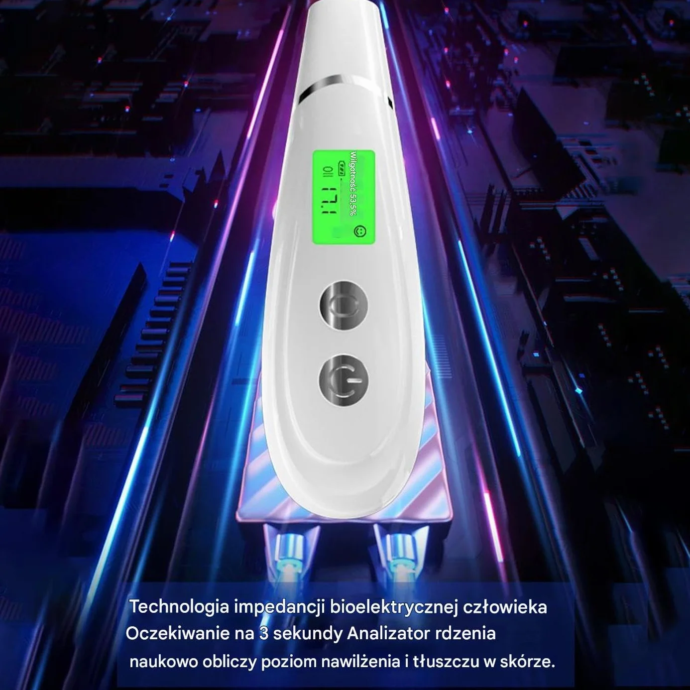 Skin Moisture Meter, Digital Skin Analyzer Machine, Professional LCD Display Water Oil Tester, 5x1.97x1.57 inches Face Care Device for Home, Beauty Salon, and Travel Use