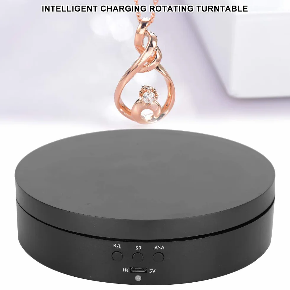 Elektryczny gramofon 360 stopni, 3-biegowy uchwyt ładujący 2-4KG uchwyt wyświetlacza dwukierunkowego obrotowego obrotowego gramofonu idealna platforma obrotowa do trójnika