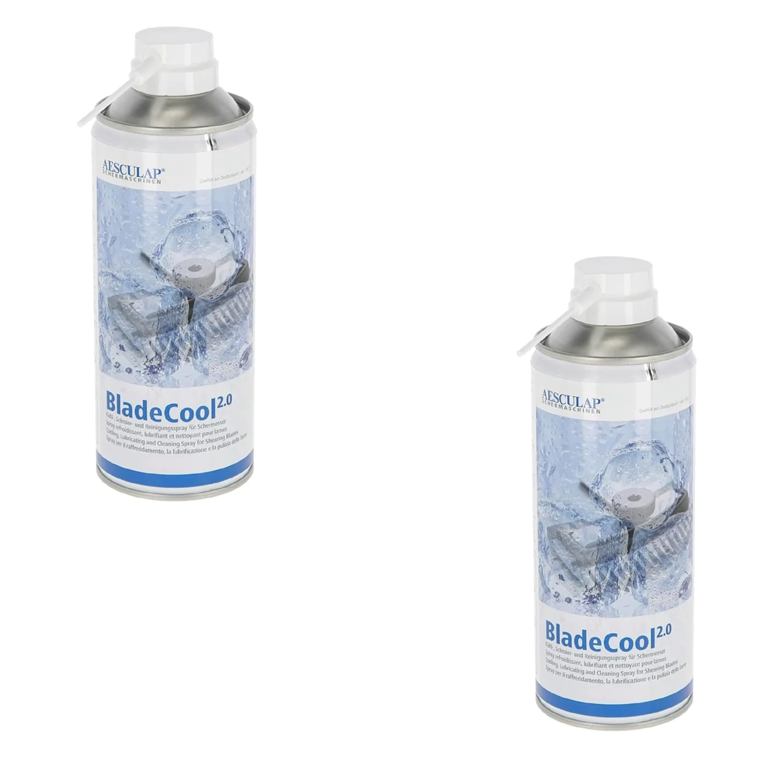 Kerbl Aesculap BladeCool Spray 2.0 dwupak 2 x 400 ml spray techniczny do chłodzenia, smarowania i czyszczenia głowic golących