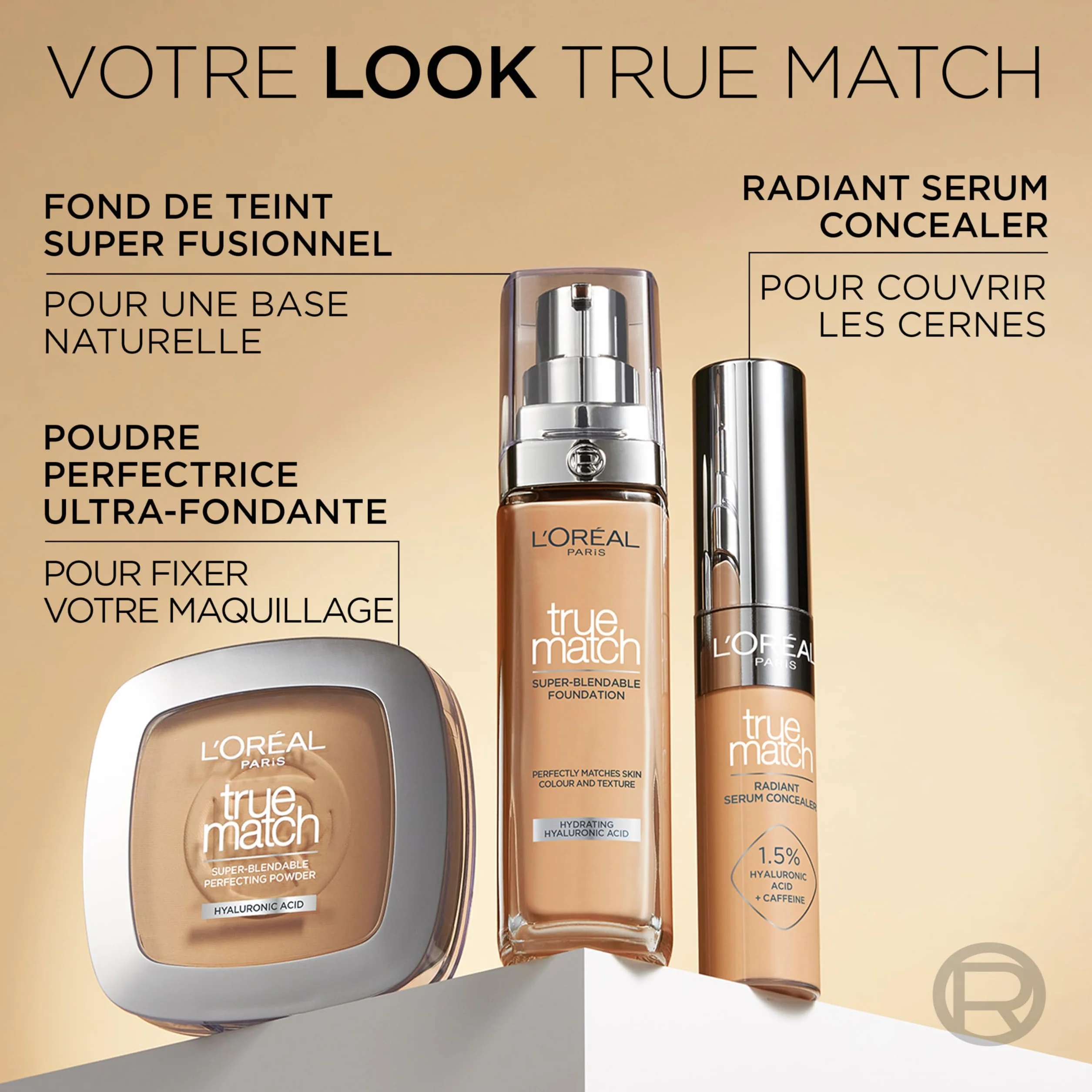 L'Oréal Paris True Match trwały podkład do twarzy w płynie, pielęgnujący z kwasem hialuronowym, SPF 17, 6.N Honey, 30 ml