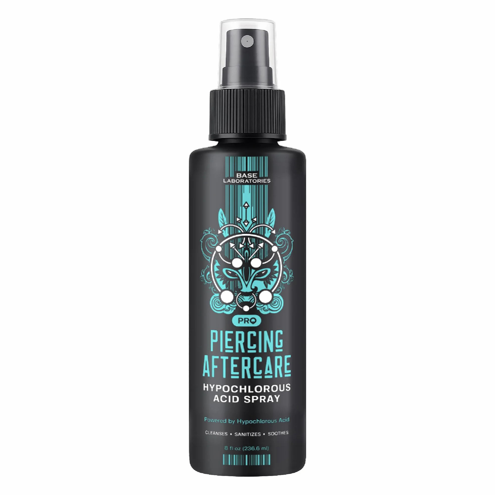 BASE LABORATORIES Piercing Aftercare Hypochlorous Acid Spray PRO – spray solankowy do czyszczenia uszu po przekłuciu