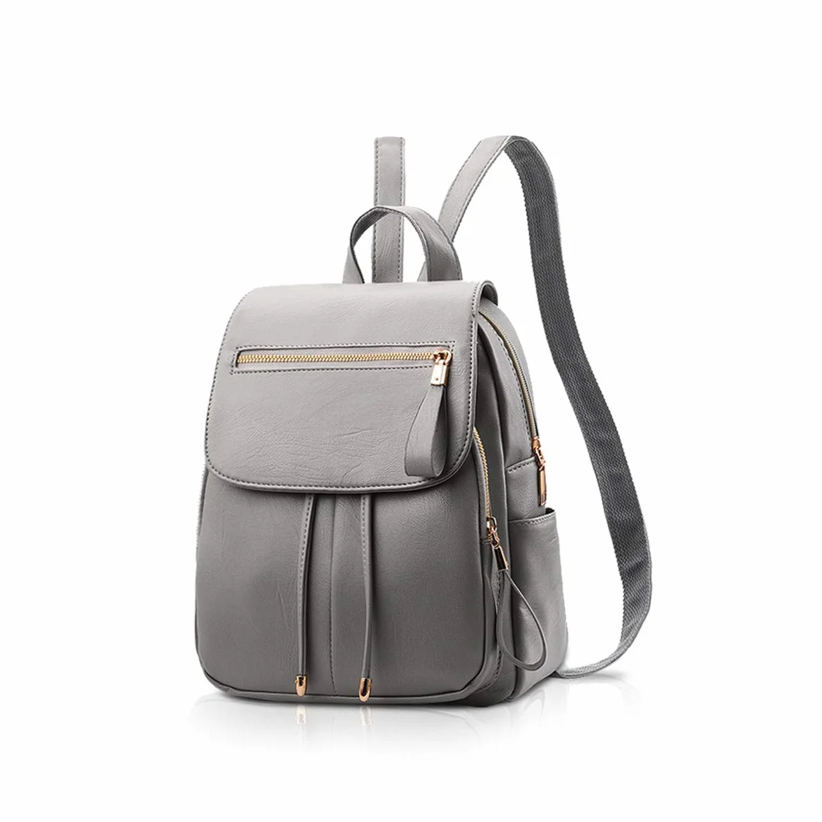 NICOLE&DORIS Moda damska Plecak Mini plecak ze sztucznej skóry dla kobiet Plecak Torba na ramię Portfele Plecak dziewczęcy szary