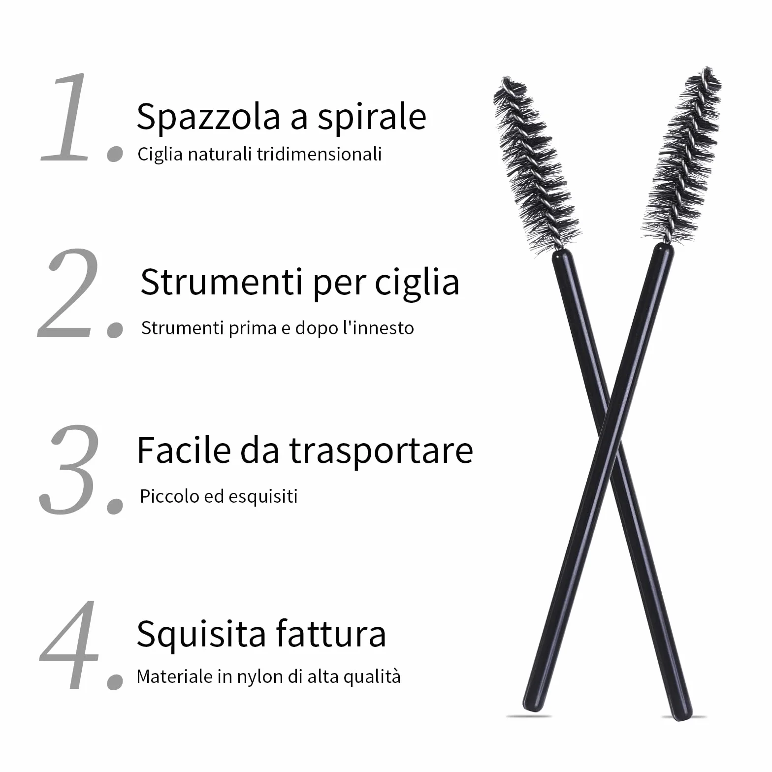 MSQ 50 sztuk czarnych szczoteczek do rzęs, jednorazowe farby, pędzle kosmetyczne, magiczne różdżki do maskary, salon piękności i użytku domowego (czarne)