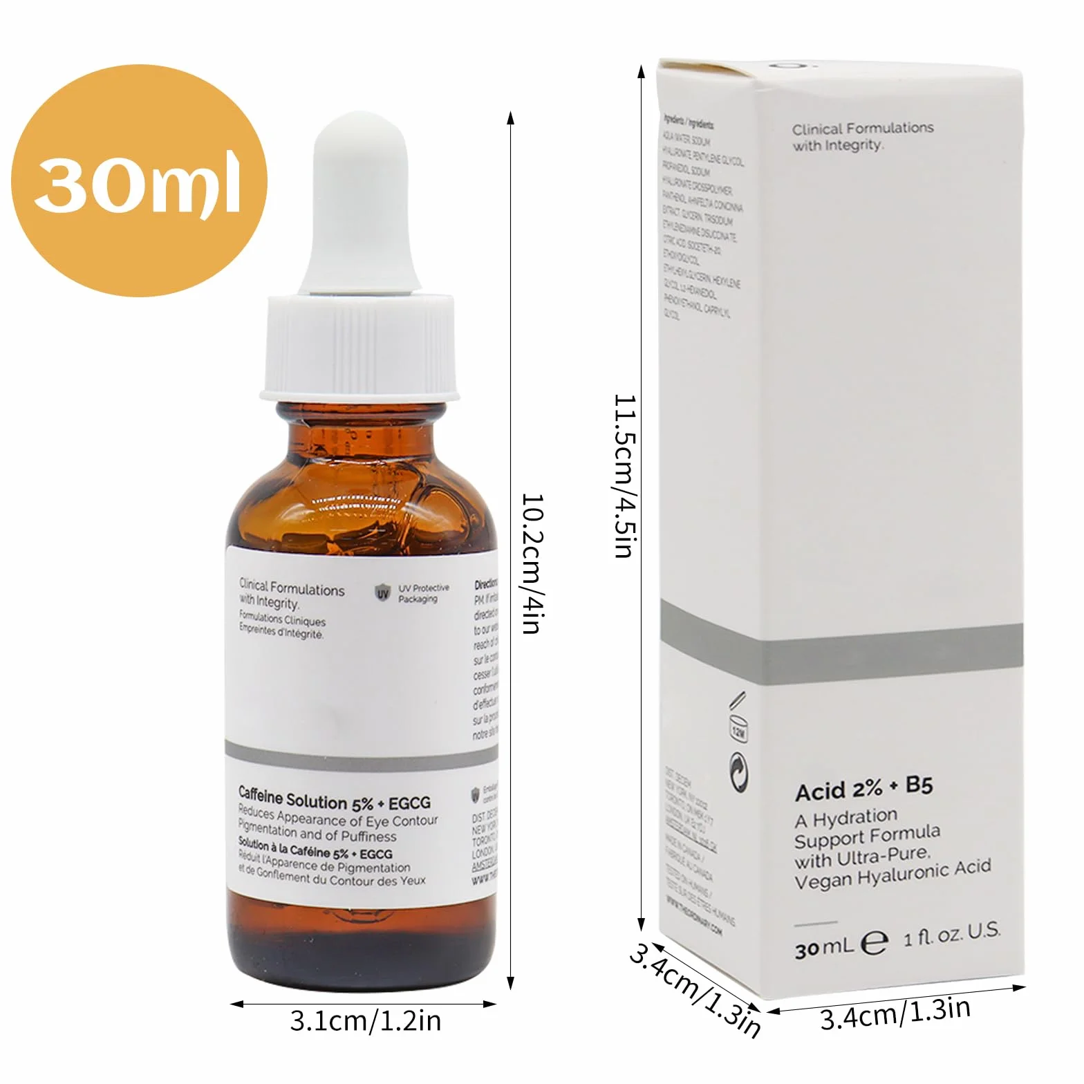 Serum do oczu z kofeiną 5% + EGCG, krem pod oczy przeciwko cieniom i opuchniętym oczom