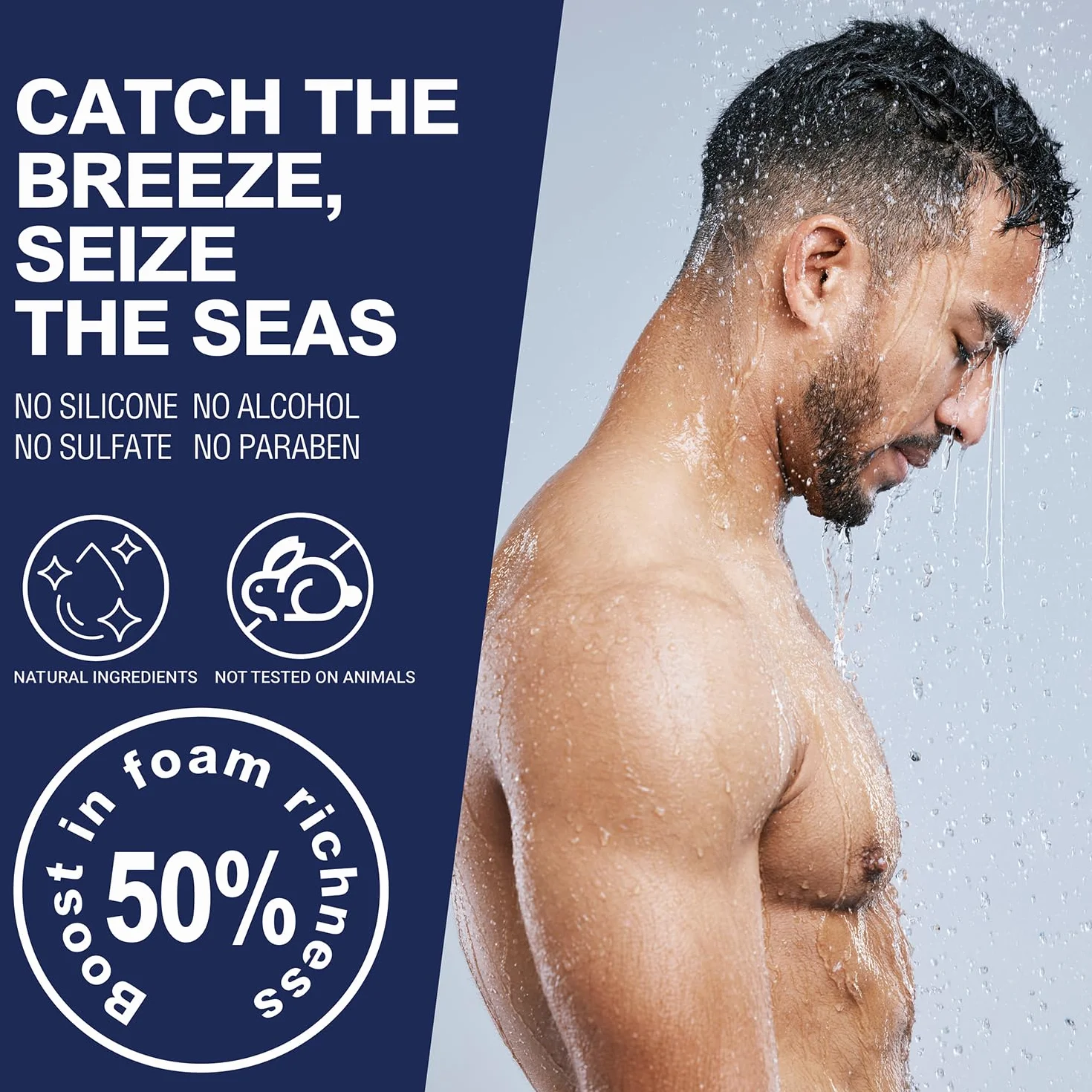 BODY & EARTH Żel pod prysznic dla mężczyzn - 3 sztuk zapachem Ocean z żel pod prysznic,Płyn do włosów,Balsam do ciała, Prezenty dla mężczyzn,Prezent urodzinowe,Prezenty na Dzień Ojca