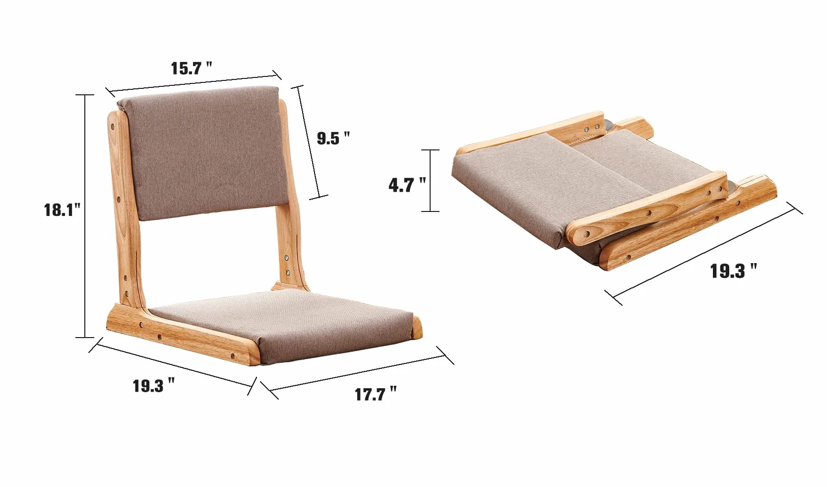 Tatami składane krzesło kempingowe, krzesło podłogowe, krzesło podłogowe, przenośne japońskie krzesło bez nóg, leniwa sofa do czytania medytacji w wykuszu, krzesło balny