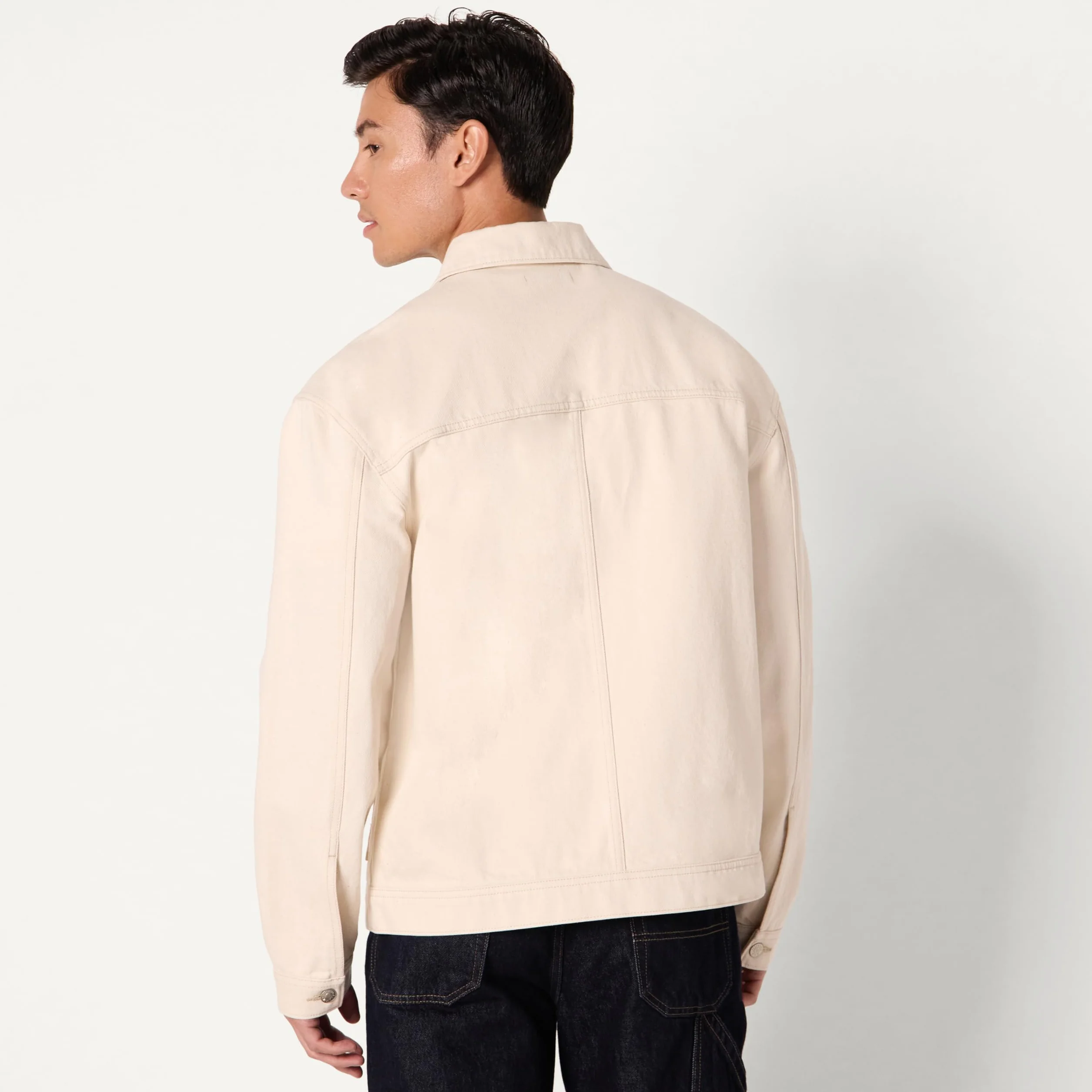 Amazon Essentials Męska kurtka sportowa Rigid Denim Relaxed-Fit