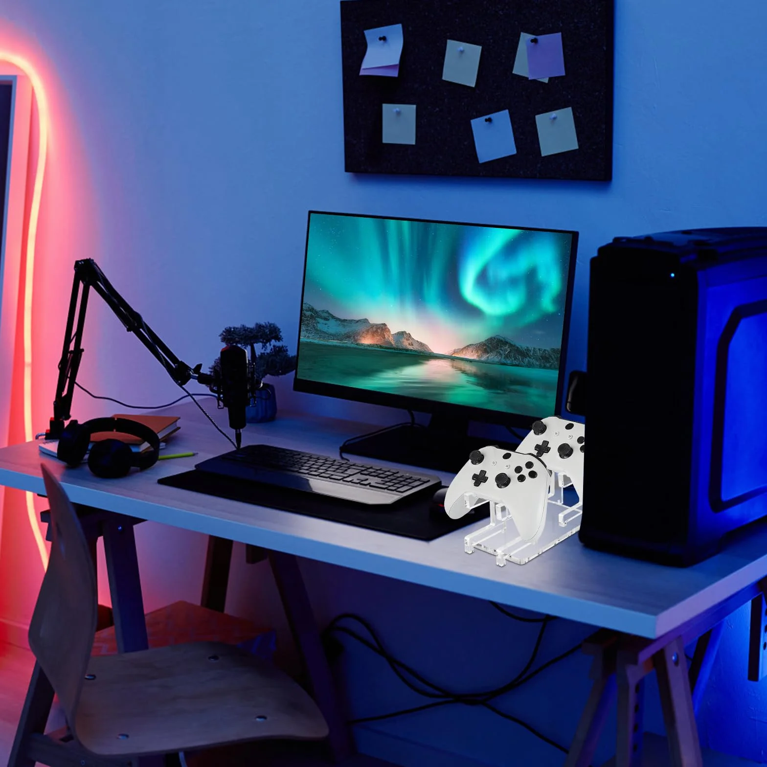 Uchwyt kontrolera, stojak na kontroler, akcesoria do gier, na biurko, uchwyt do gamepada, przezroczysty akrylowy uniwersalny stojak na kontroler, stojak na kontroler Xbox dla większości organizacji
