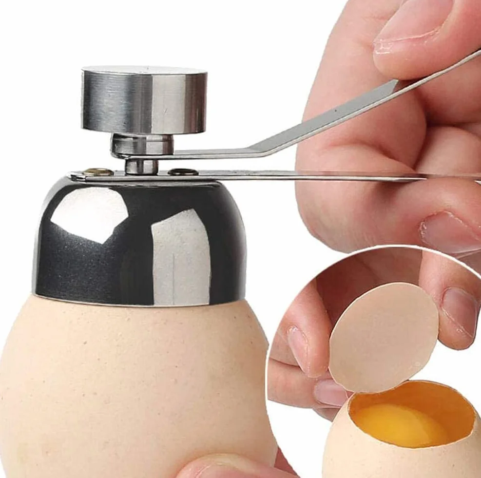 Stalowy otwieracz do jajek, nóż do jajek ze stali nierdzewnej, separator białek jajek, nóż do jajek ze stali nierdzewnej, pojedyncze przybory kuchenne do jajek na twardo (srebrny)