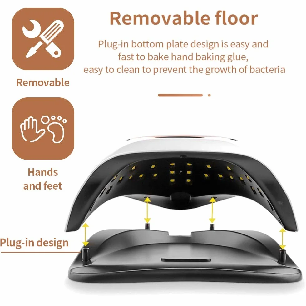 Lampa LED UV 168 W, suszarka do paznokci żelowych, czujnik samochodowy, lampa utwardzająca z 4 ustawieniami timera, narzędzia do paznokci u rąk i stóp