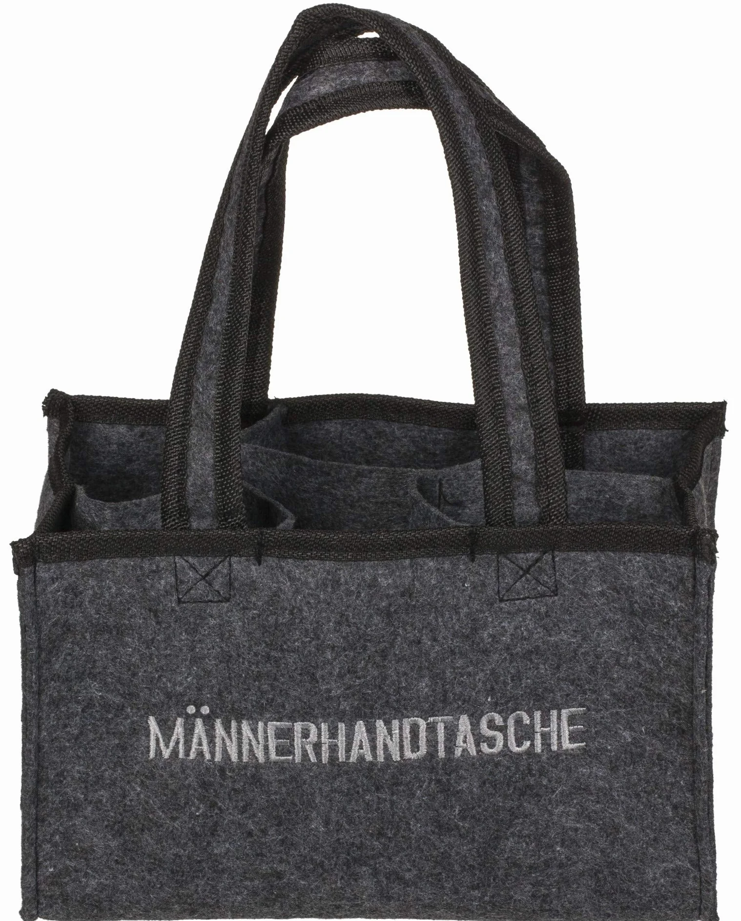 Torebka na 6 butelek piwa z haftem "MÄNNERHANDTASCHE" / Wymiary: 24 x 14 x 16 cm
