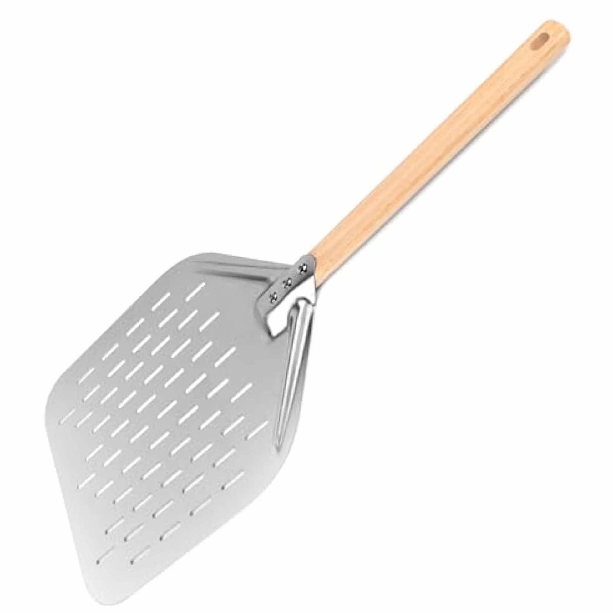 MAEXUS Łopatka do pizzy, 30 cm, ze zdejmowanym uchwytem, duża powierzchnia, łopatka do pizzy ze stali nierdzewnej, perforowana łopatka do pizzy (40 x 30 cm)