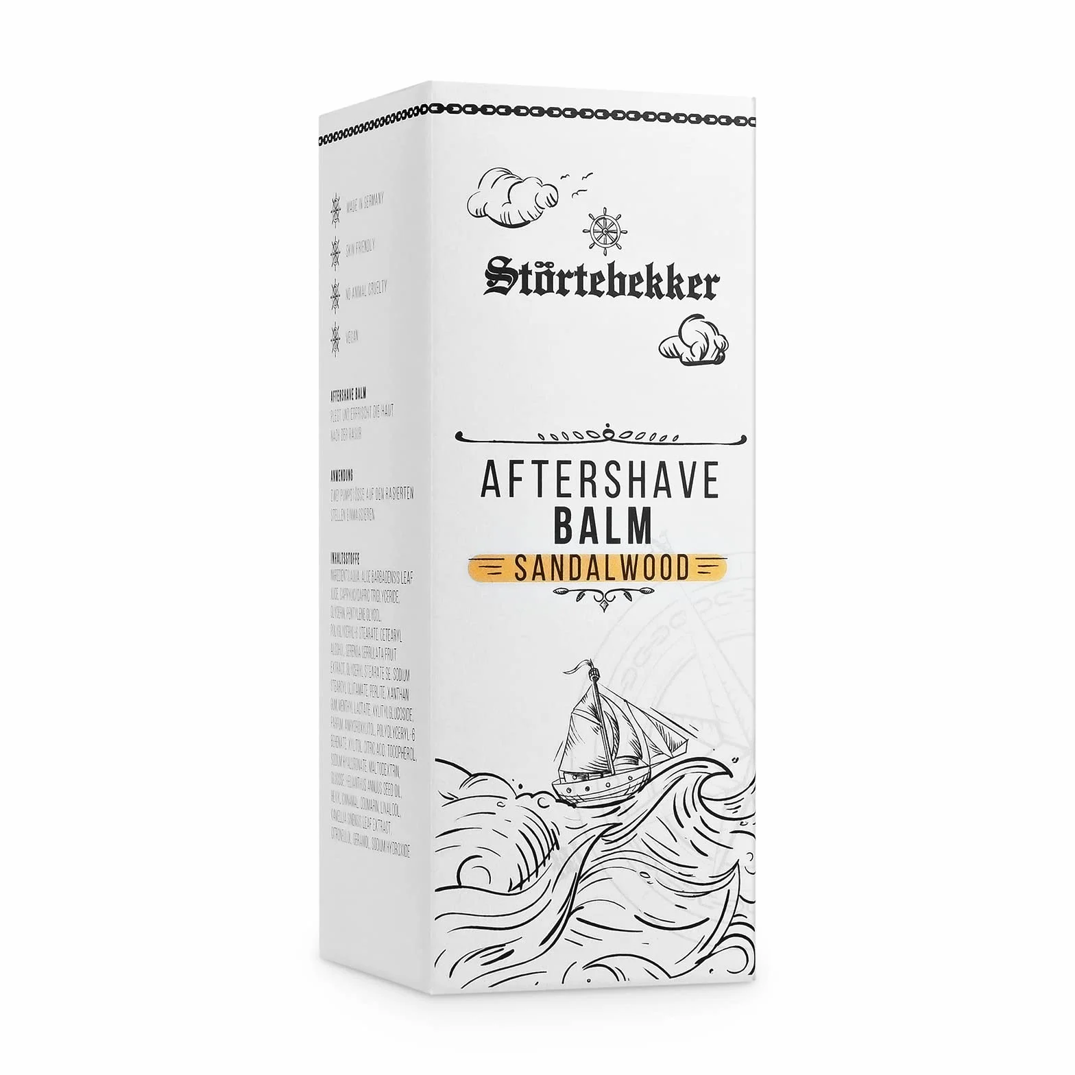 Störtebekker® Premium After Shave balsam dla mężczyzn (drzewo sandałowe) – zapobiega podrażnieniom skóry, oparzeniom po goleniu – przyjemny zapach – balsam po goleniu – wyprodukowano w Niemczech