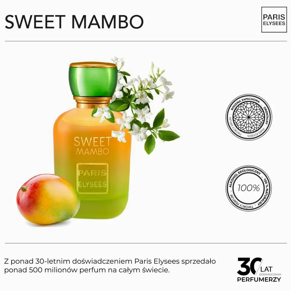 PARIS ELYSEES Sweet Mambo Eau de Toilette Perfum Damski Orientalny 100ml z metalowym flakonem podróżnym 5ml