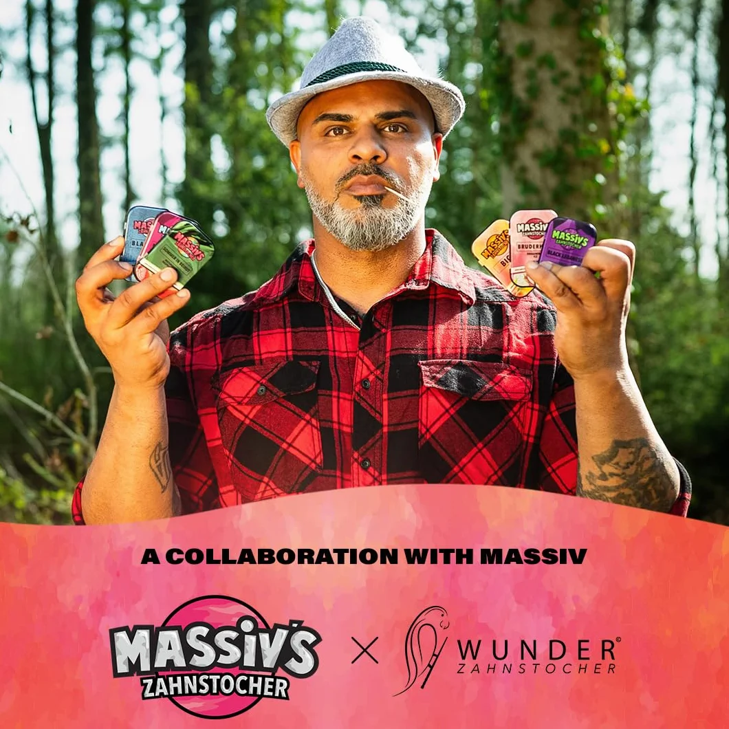 Massiv’s Toothpicks – Smakowe wykałaczki – BRUDERHERZ Dragonfruit Ice – 100 smakowych wykałaczek – Świeży oddech – Stylowa metalowa puszka – Wegańskie, bez cukru, bez kalorii
