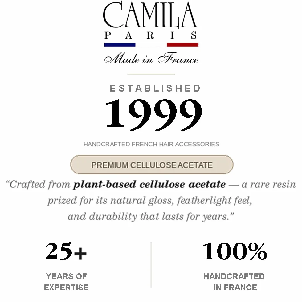 Camila Paris Ręcznie wykonany francuski grzebień boczny, mały, zaokrąglony onyks, mocny chwyt, spinki do włosów dla kobiet, antypoślizgowe i trwałe, stylizacja, akcesoria do włosów dla dziewcząt,