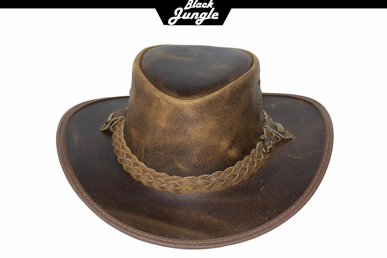 Black Jungle Skórzany kapelusz Bulat, kapelusz westernowy, kapelusz australijski, kapelusz kowbojski, Tan, XXL