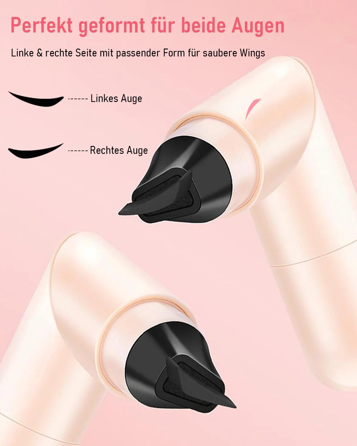 EONFAVE Stempel do eyelinera, dwustronny, wzór skrzydła na lewą i prawą stronę, precyzyjna kreska z obrotową konstrukcją, wodoodporny, długotrwały makijaż