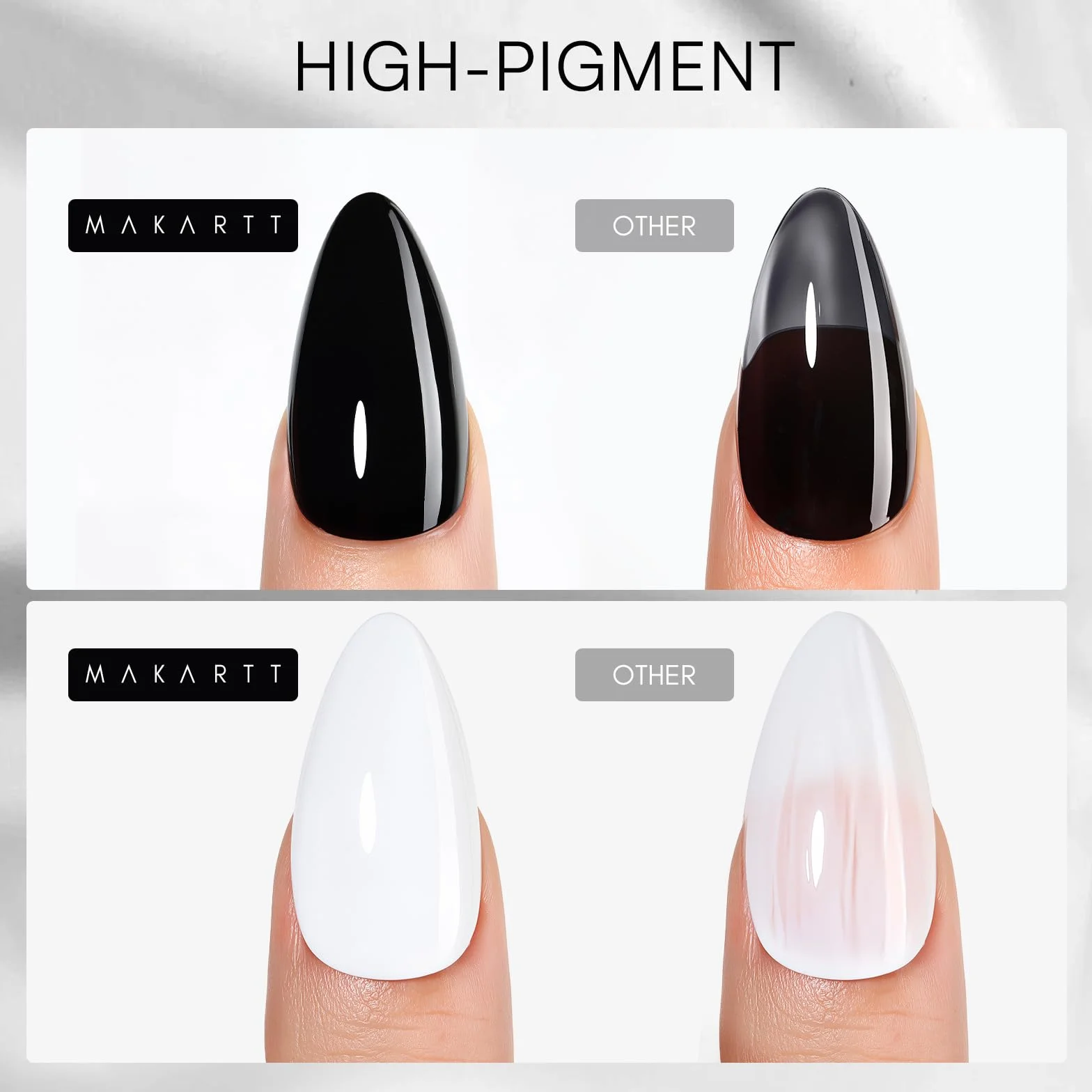 Makartt Zestaw żelowych lakierów do paznokci, czarny biały zestaw żelowych lakierów do paznokci czarno-biały Soak Off Nail Gel Polish LED Required UV Gel Polish Kit czarne białe paznokcie żel do