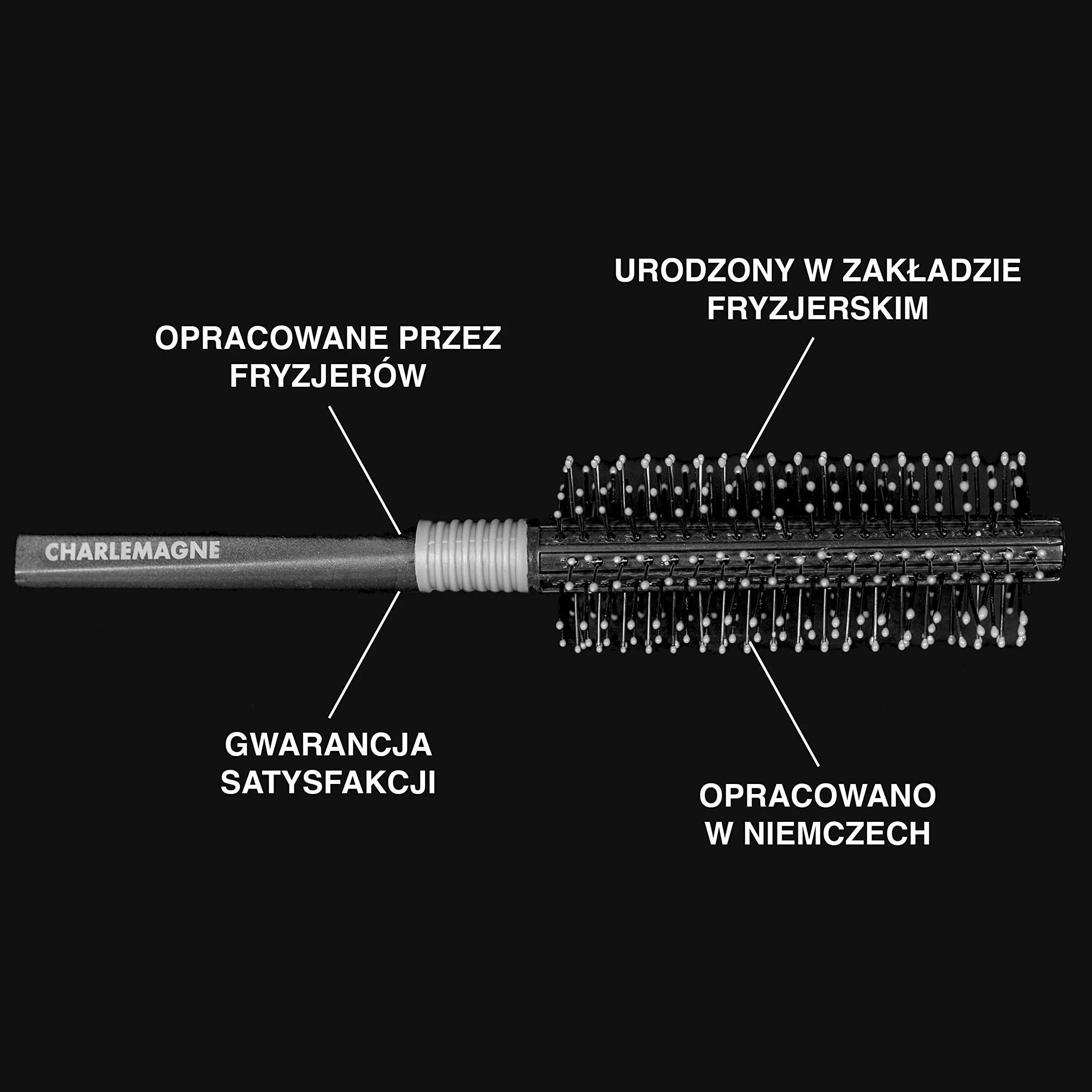 Charlemagne Styling Brush - Okrągła szczotka do stylizacji włosów i brody dla mężczyzn - Round Brush Hair Brush
