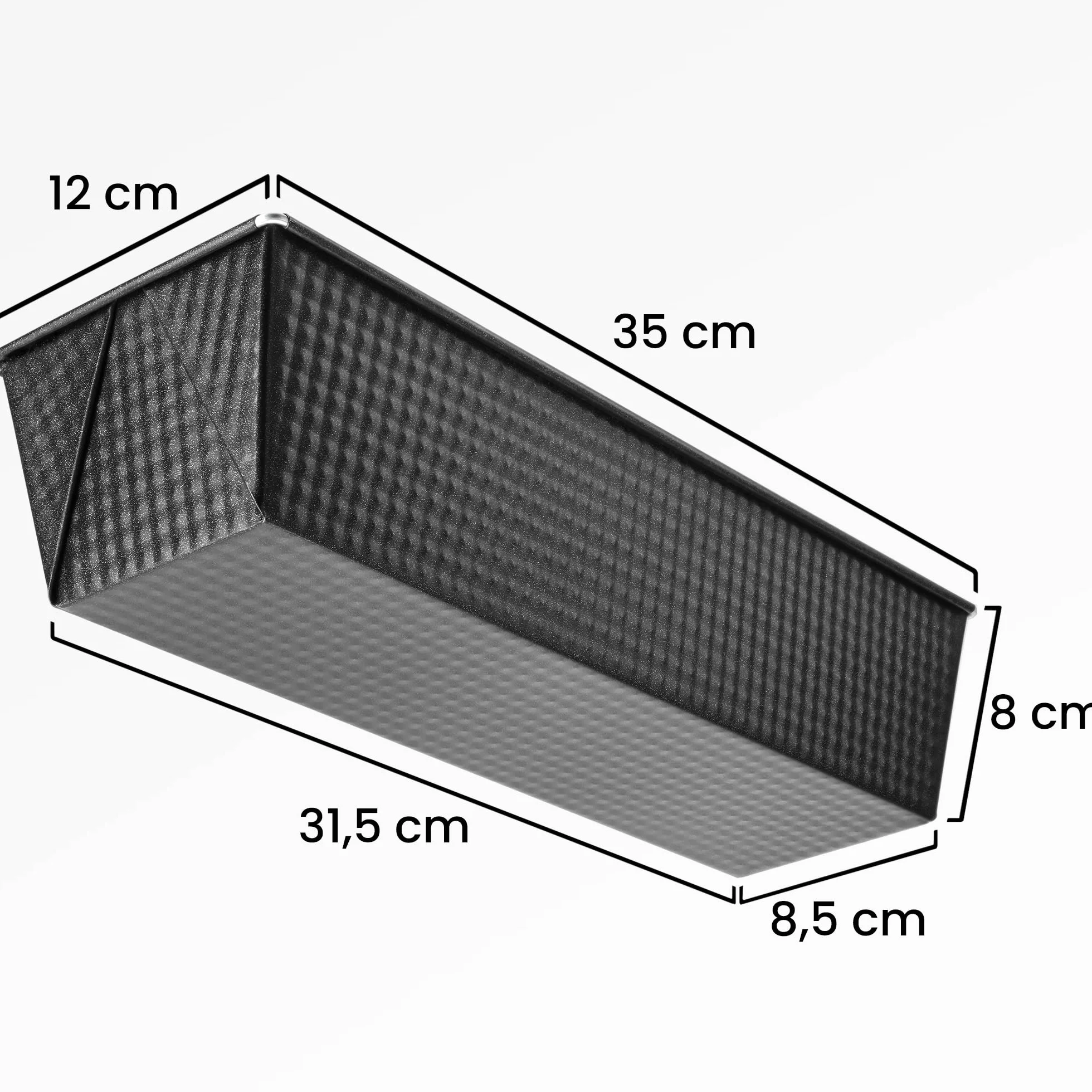 KADAX Keksówka prostokątna 35x12cm czarna, powłoka nieprzywierająca, równomierne nagrzewanie, do pieczenia chleba, keksów i pasztetów