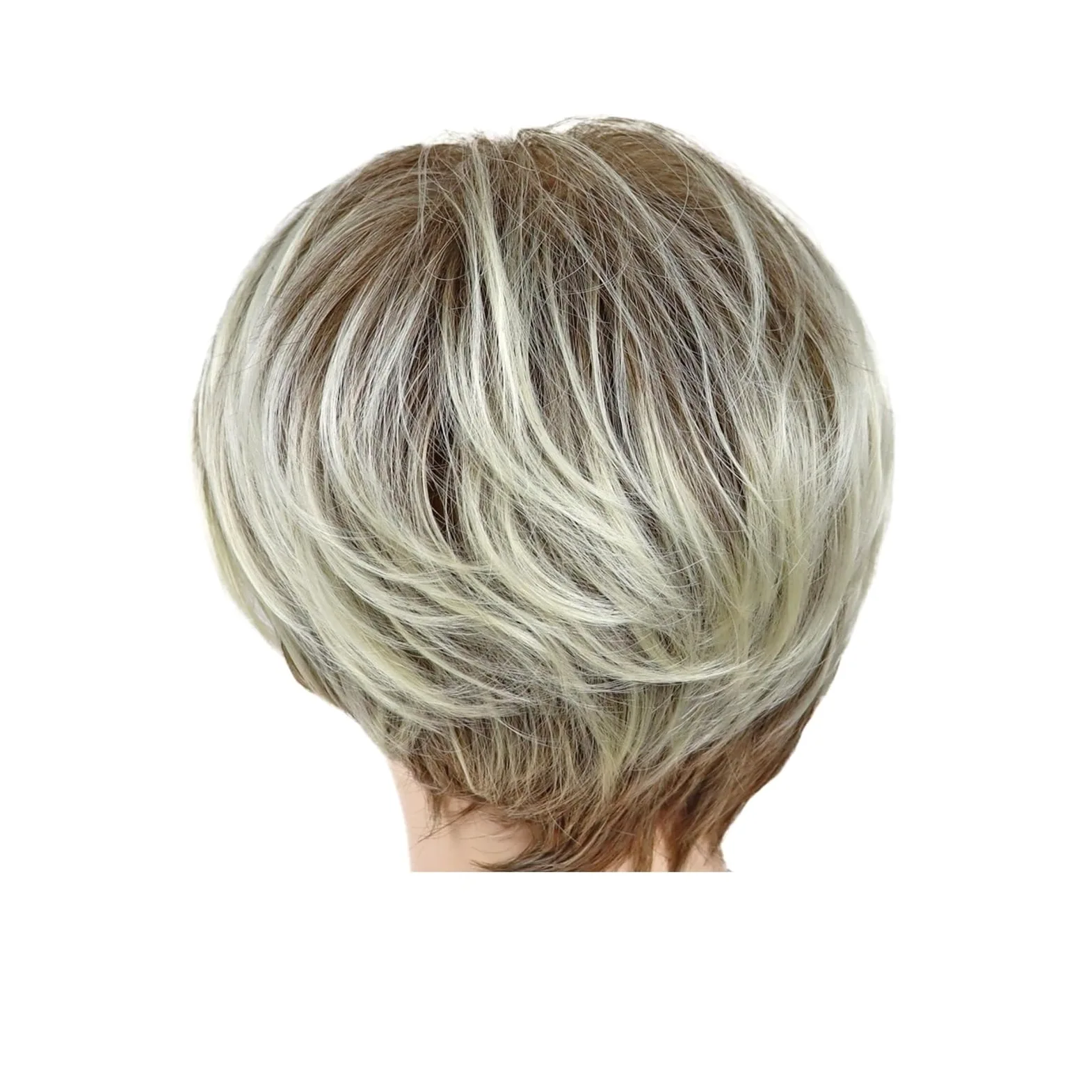 1 szt. Syntetyczna peruka z krótkim bobem i grzywką Proste blond peruki dla kobiet fryzury Mama Prezenty Moda Codzienny Cosplay Śmieszne