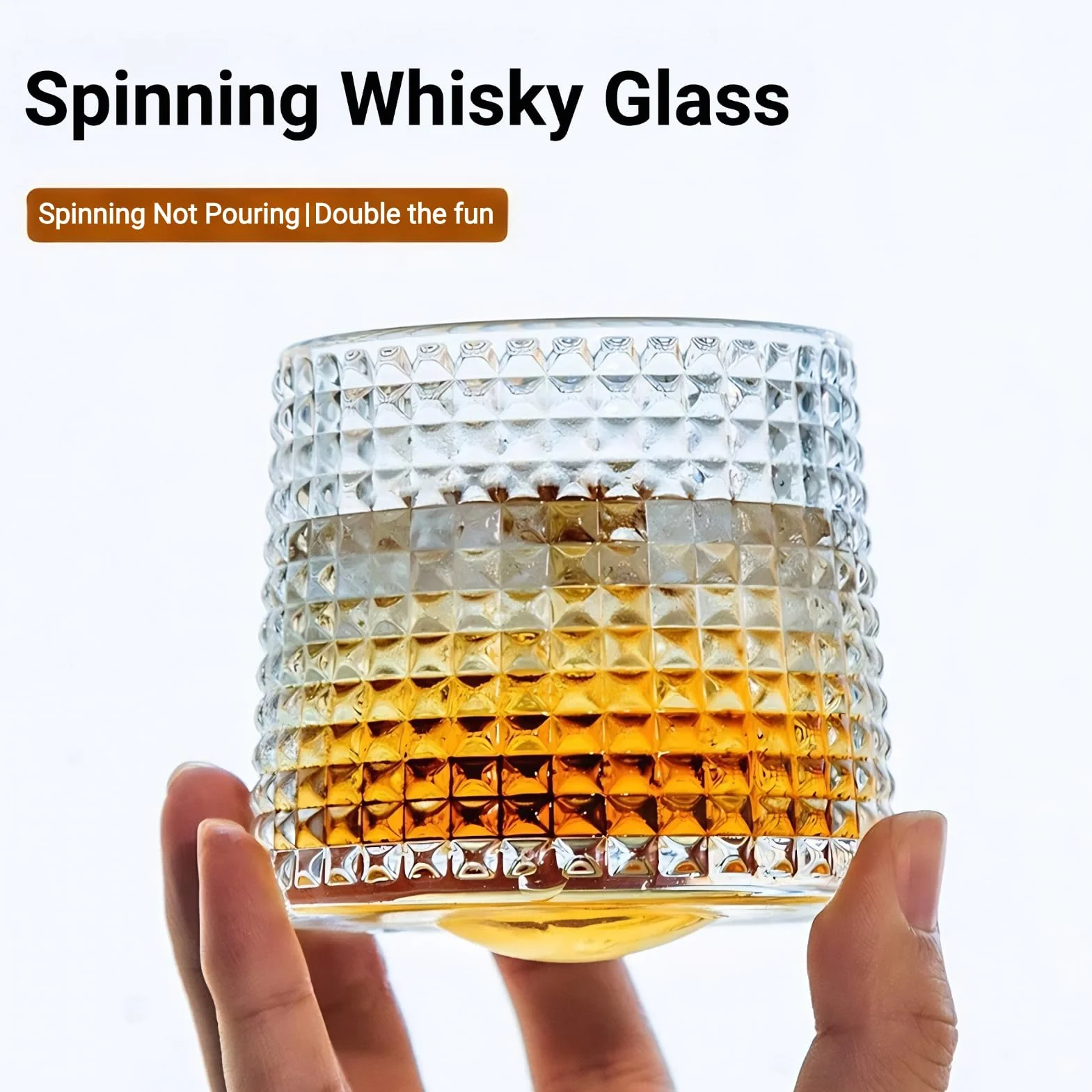 Obrotowe szklanki do whisky, rumu, bourbonu, koniaku, wódki i likieru, do baru, imprez i domu, prezenty dla mężczyzn