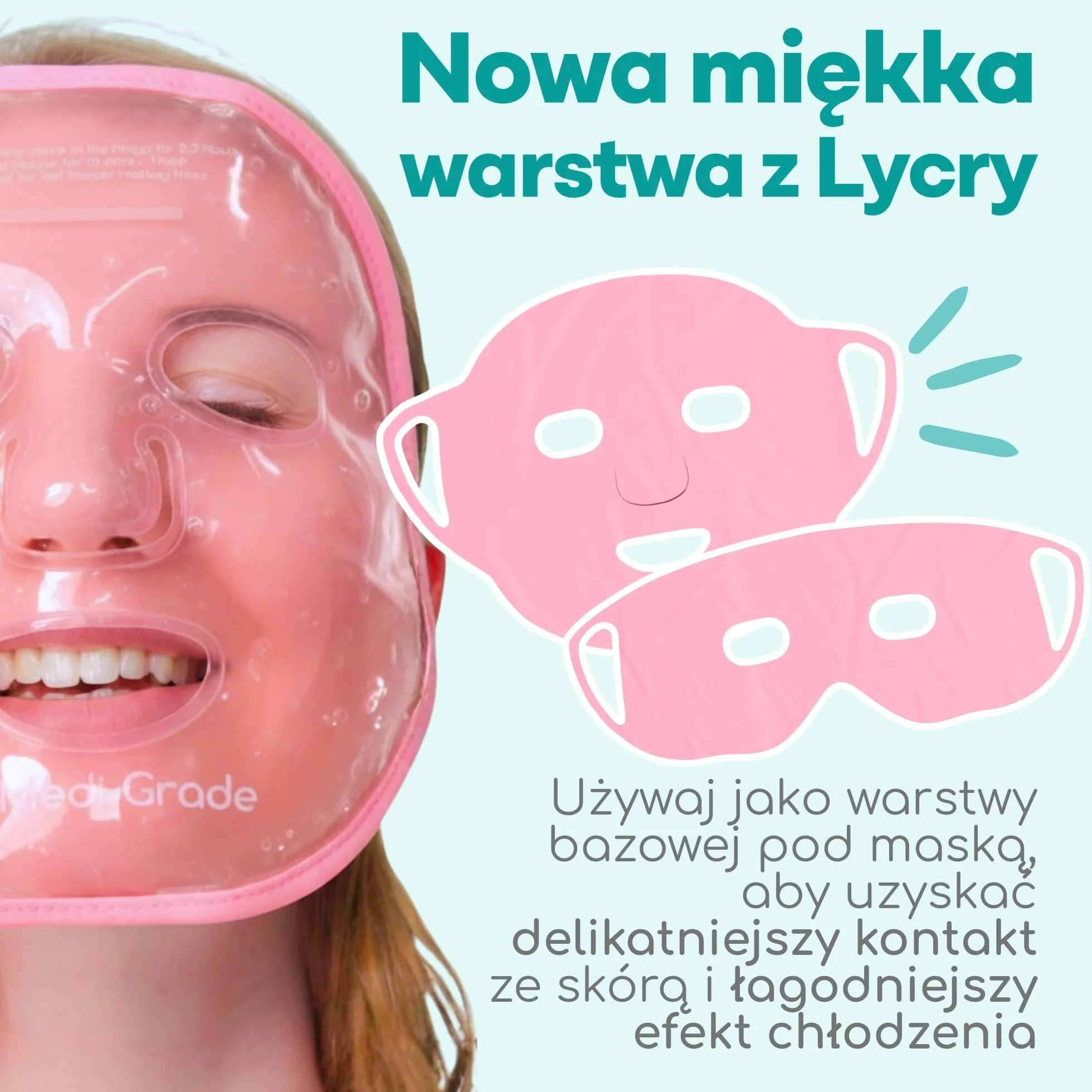 Medi Grade Żelowa Maska na Twarz Zestaw Chłodzące Płatki pod Oczy Różowy