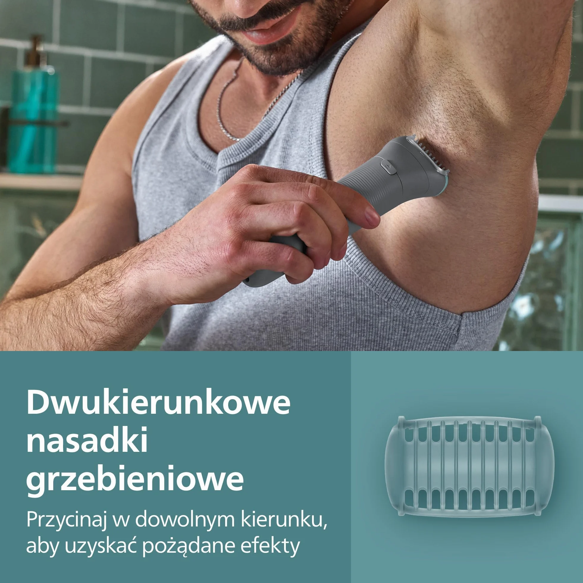 Philips Body Groomer 3000 BG3480/15 trymer do ciała wodoodporny 80 minut