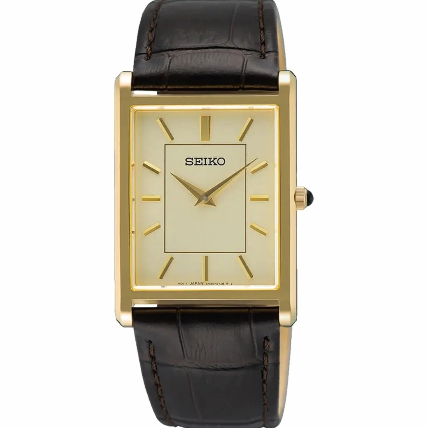 Seiko Męski zegarek analogowy ze skórzaną bransoletką SWR106P1