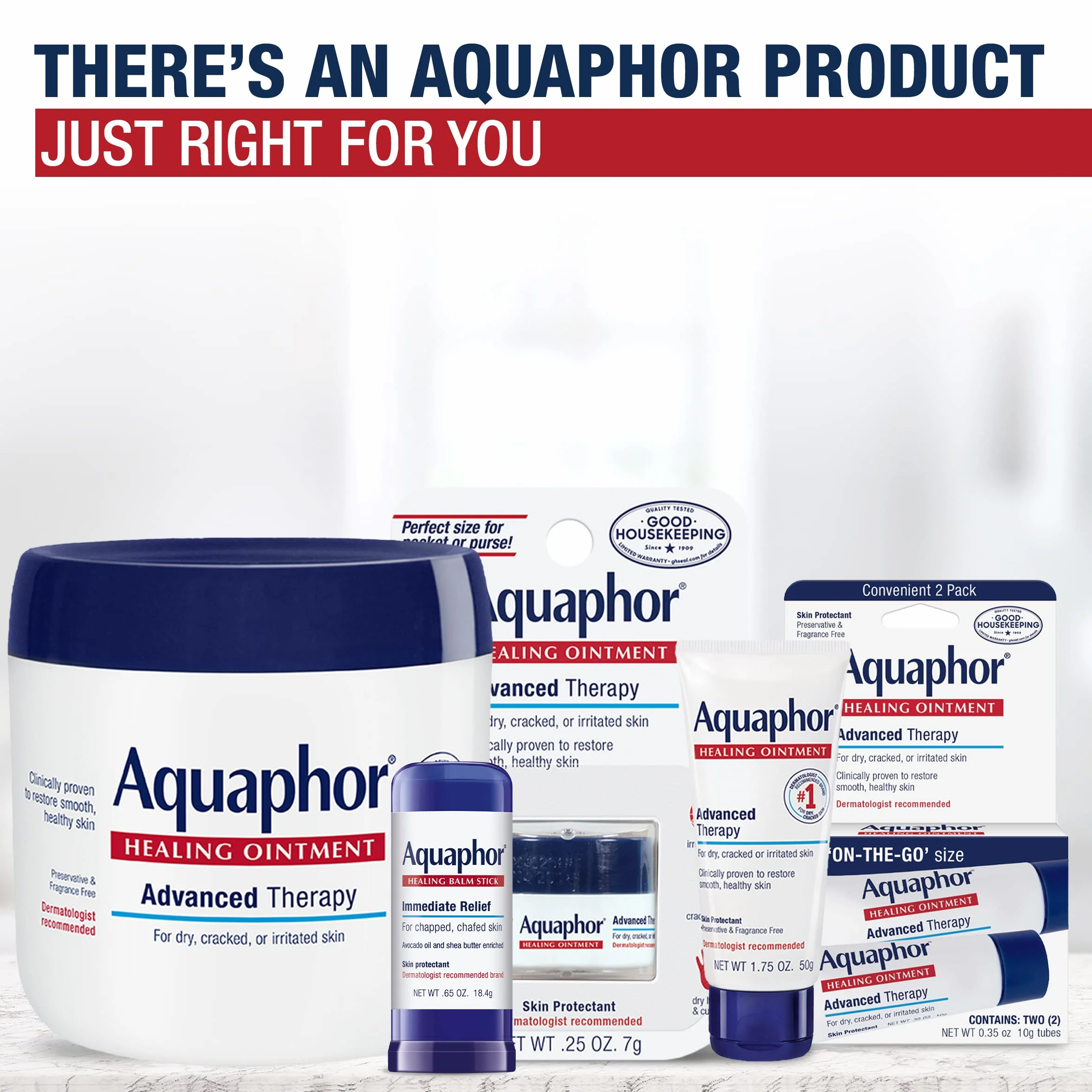 Aquaphor Balm leczniczy w sztyfcie, ochrona skóry z olejkiem z awokado i masłem shea, 0,65 oz