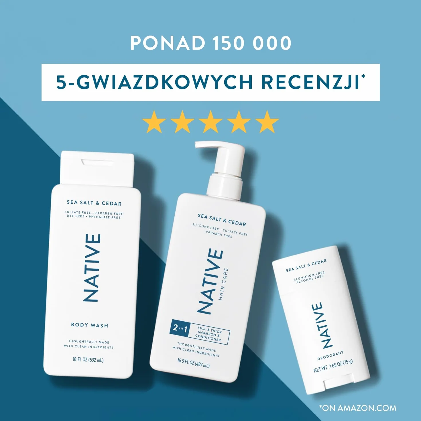 Natural Native Sea Dezodorant z soli i cedru, 2,65 uncji