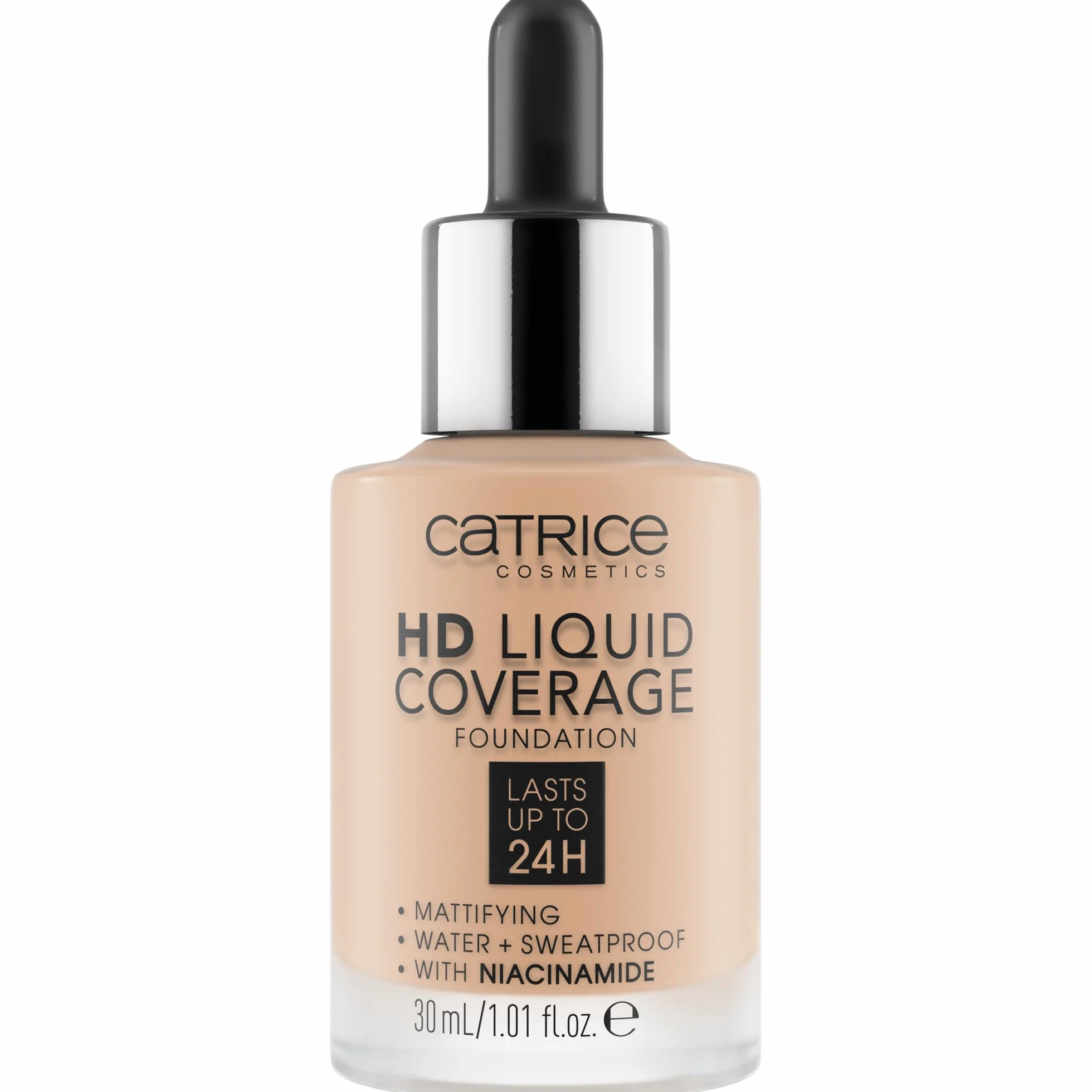 Catrice Podkład HD Liquid Coverage, długotrwały, matujący, matowy (30ml)
