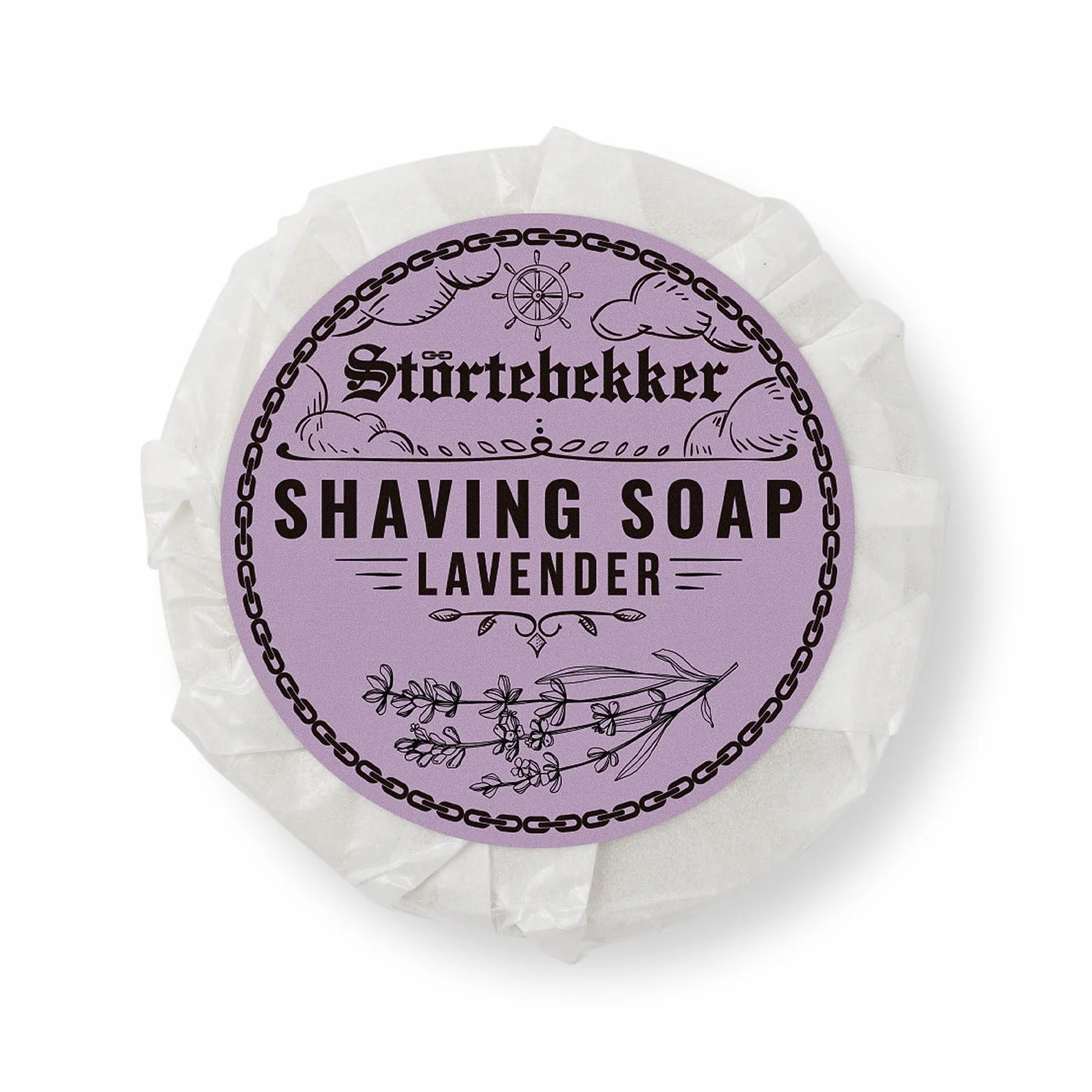 Störtebekker Premium Lavender Mydło do golenia 70 g, duża pianka do golenia, idealne do golenia i elektrycznego golenia, wegańskie