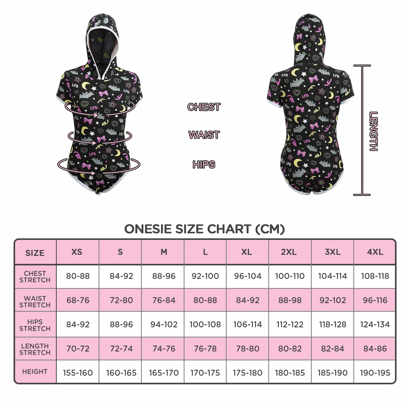 LittleForBig Dorośli Baby miłośnik pieluszek (ABDL) zatrzas w komkroku jednoczęściowy śpioszki-Noc Cukierek albo psikus Nocny Blask Onesie