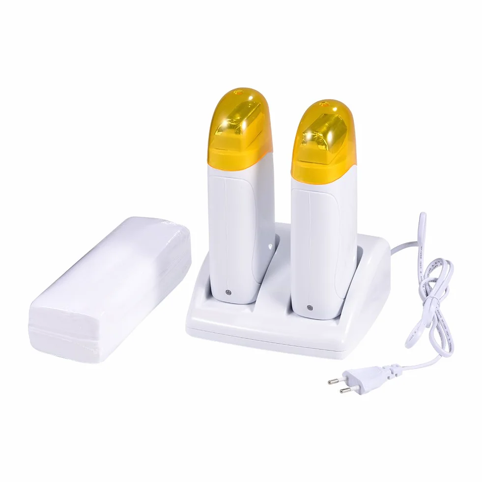Depilator, mini maszyna do depilacji, wałek do depilacji, ogrzewanie gorącym woskiem, dla mężczyzn i kobiet, wkład z wosku + papier woskowany